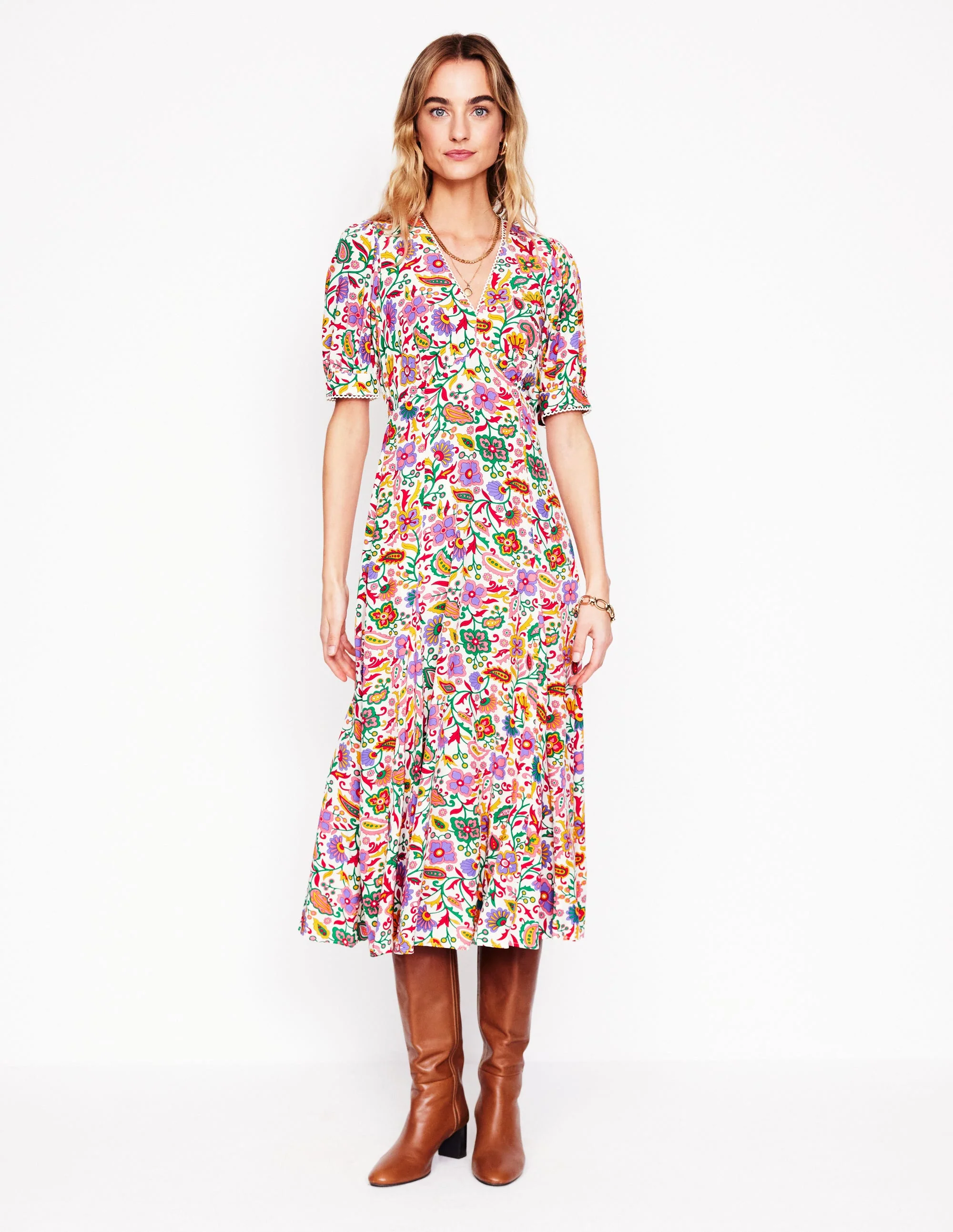 Rosie Godet Tea Dress-Multi, Oriental Paradise - Image 7