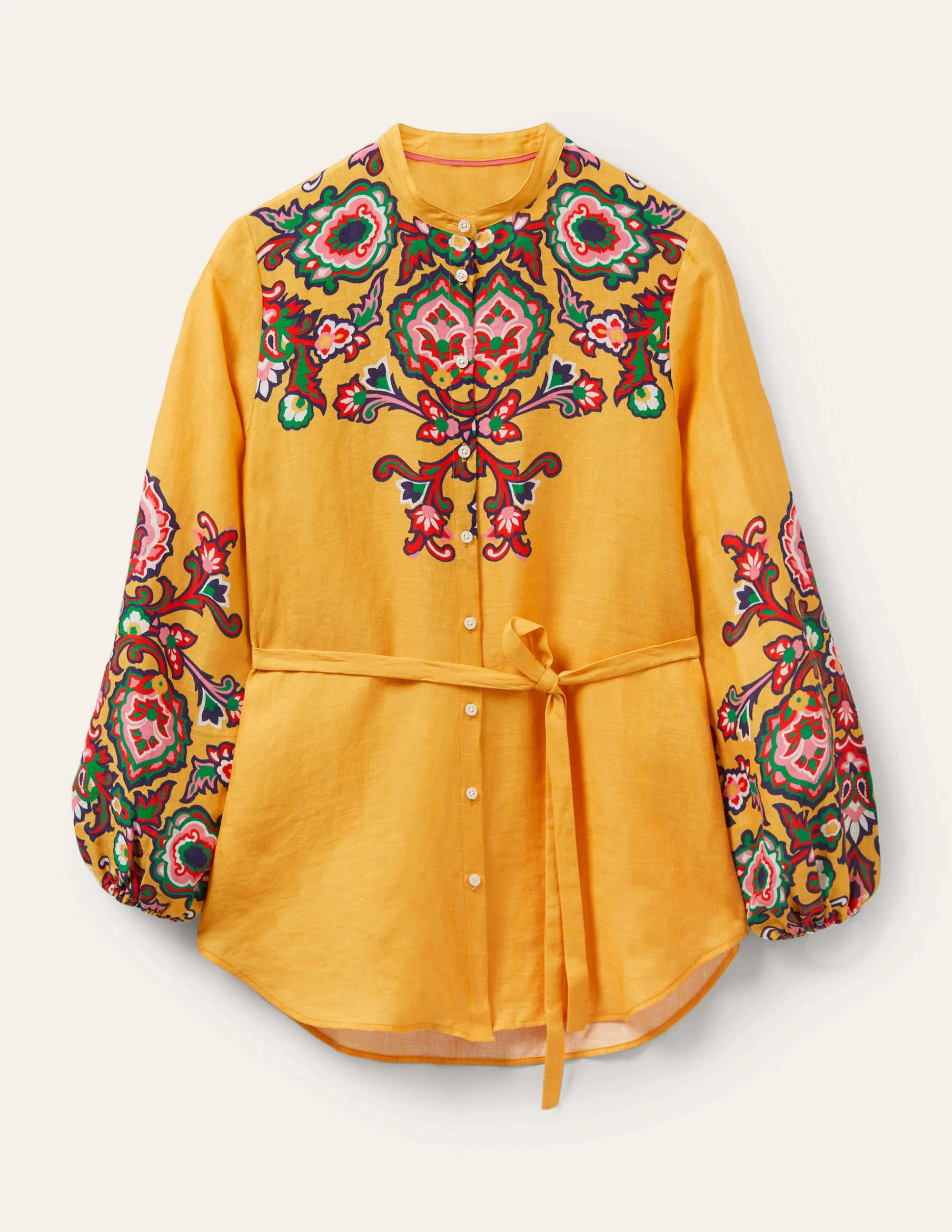 Rosie Linen Shirt-Honeycomb, Decorative Blooms - Image 5