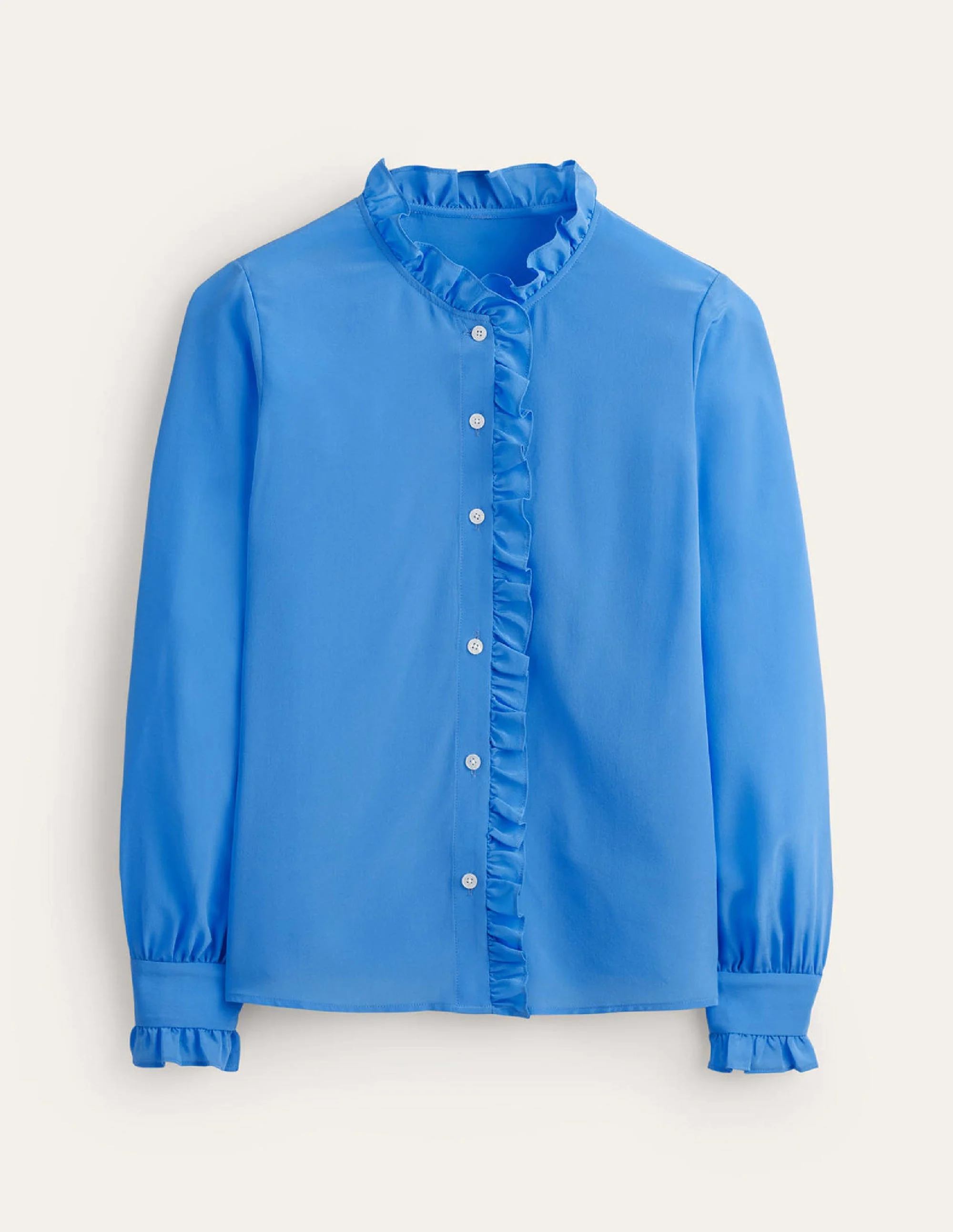 Ruffle Neck Silk Blouse-Surf the Web - Image 6