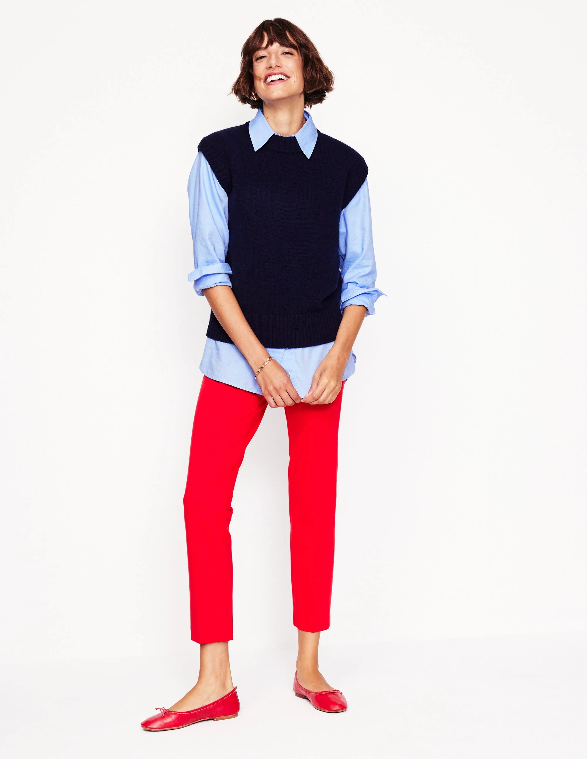 Sadie Relaxed Cotton Shirt-Blue Oxford - Image 5