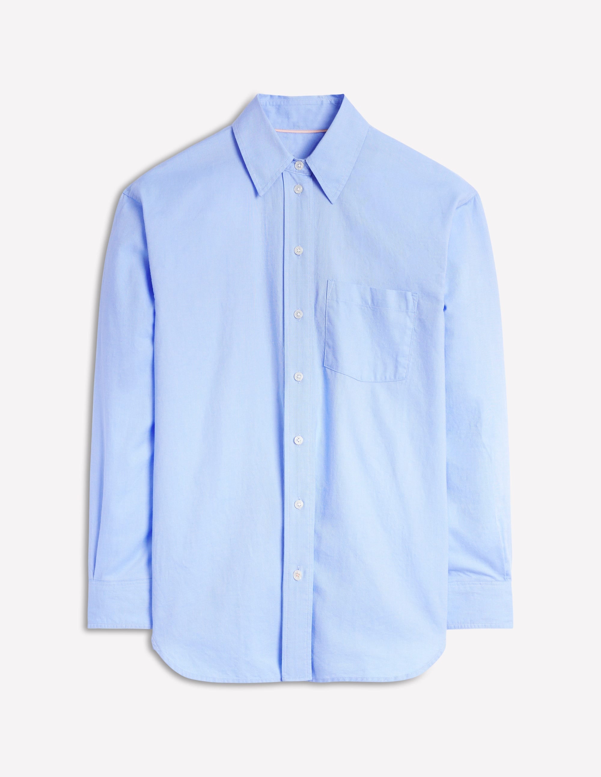 Sadie Relaxed Cotton Shirt-Blue Oxford - Image 7