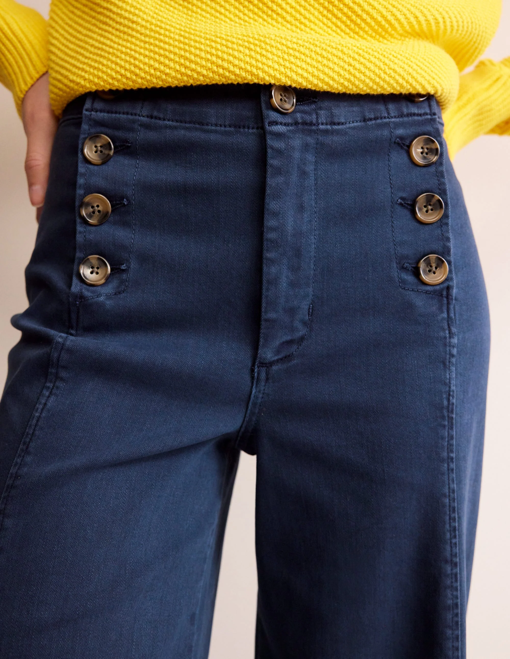 Sailor Wide Leg Pants-Navy - Image 2