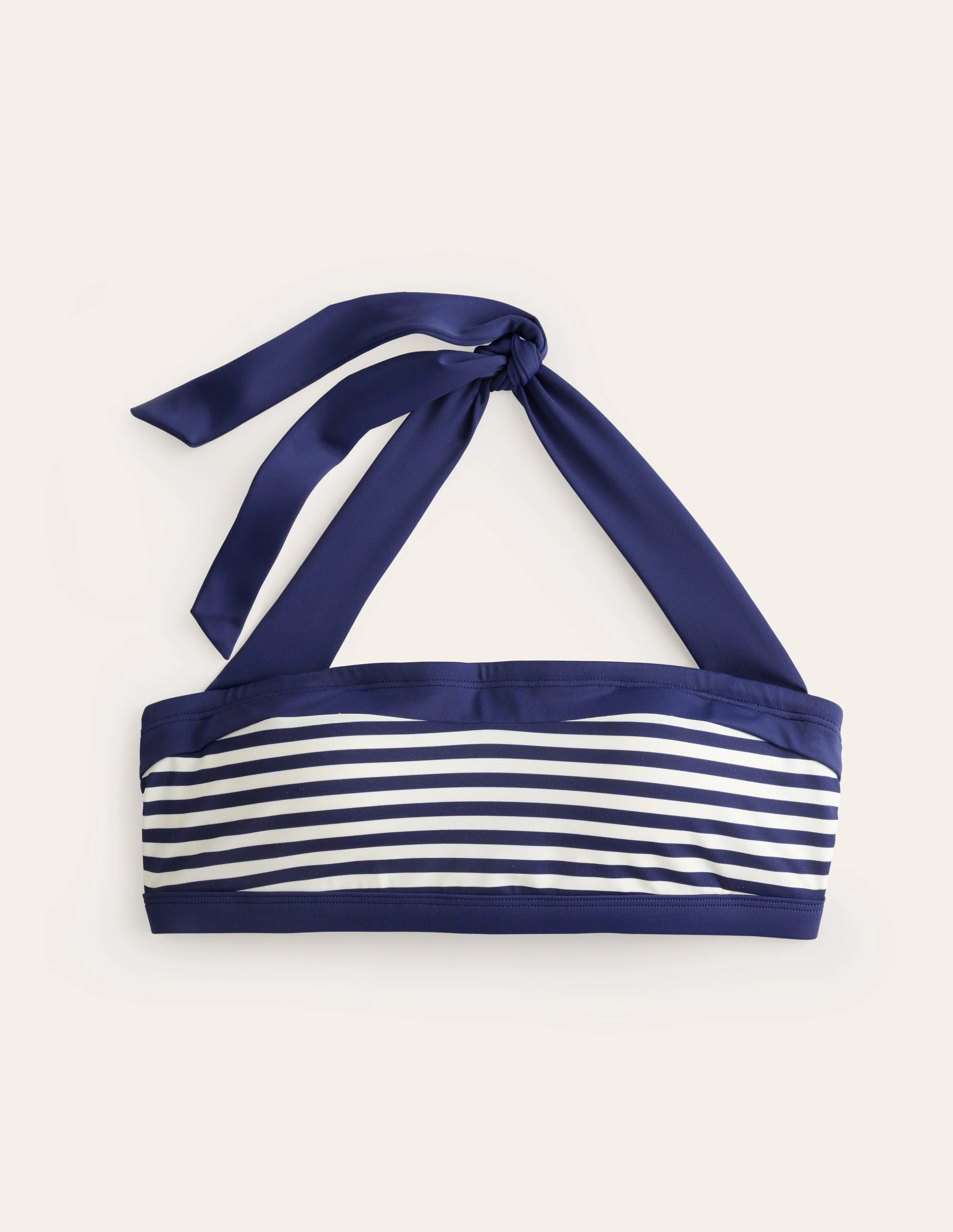Santorini Bikini Top-French Navy, Ivory Stripe - Image 5