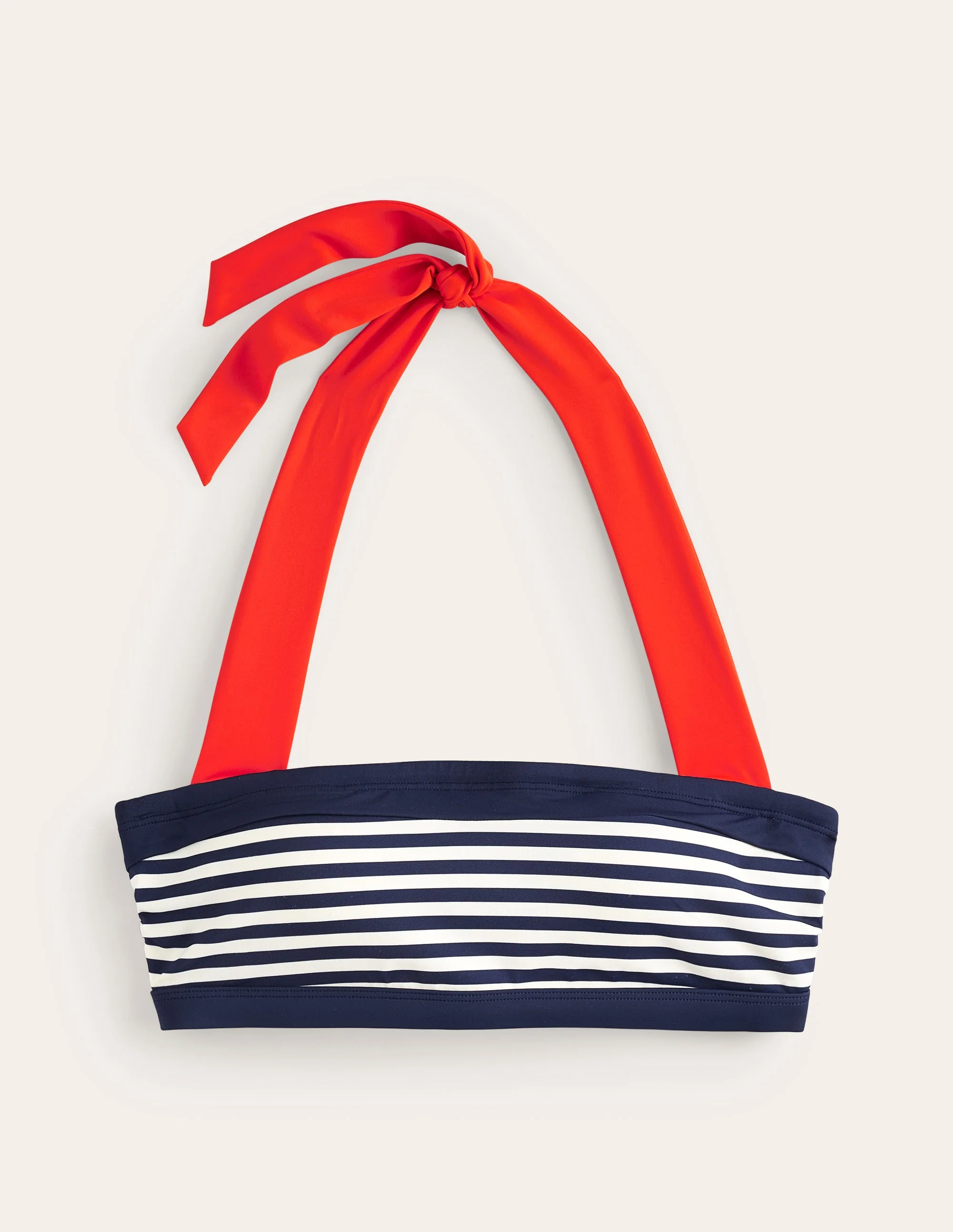 Santorini Bikini Top-Red, Navy Stripe - Image 5