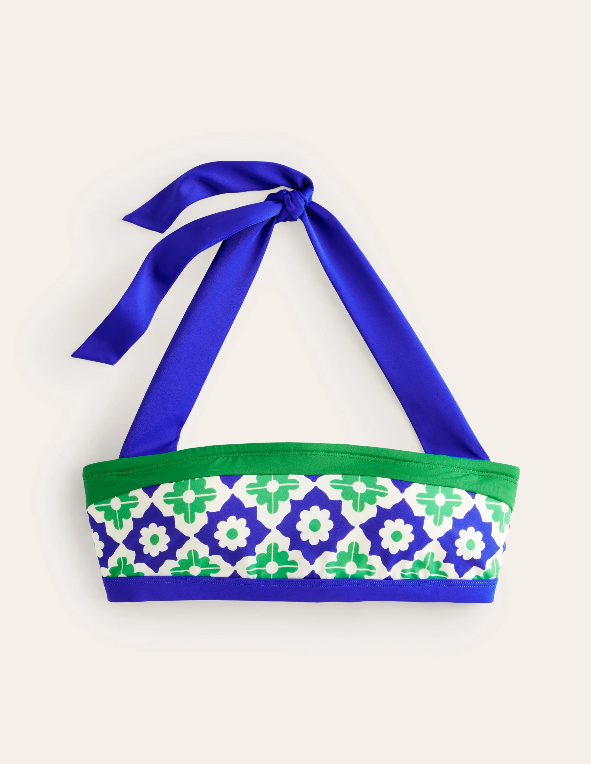 Santorini Bikini Top-Surf The Web, Geometric Stamp - Image 5