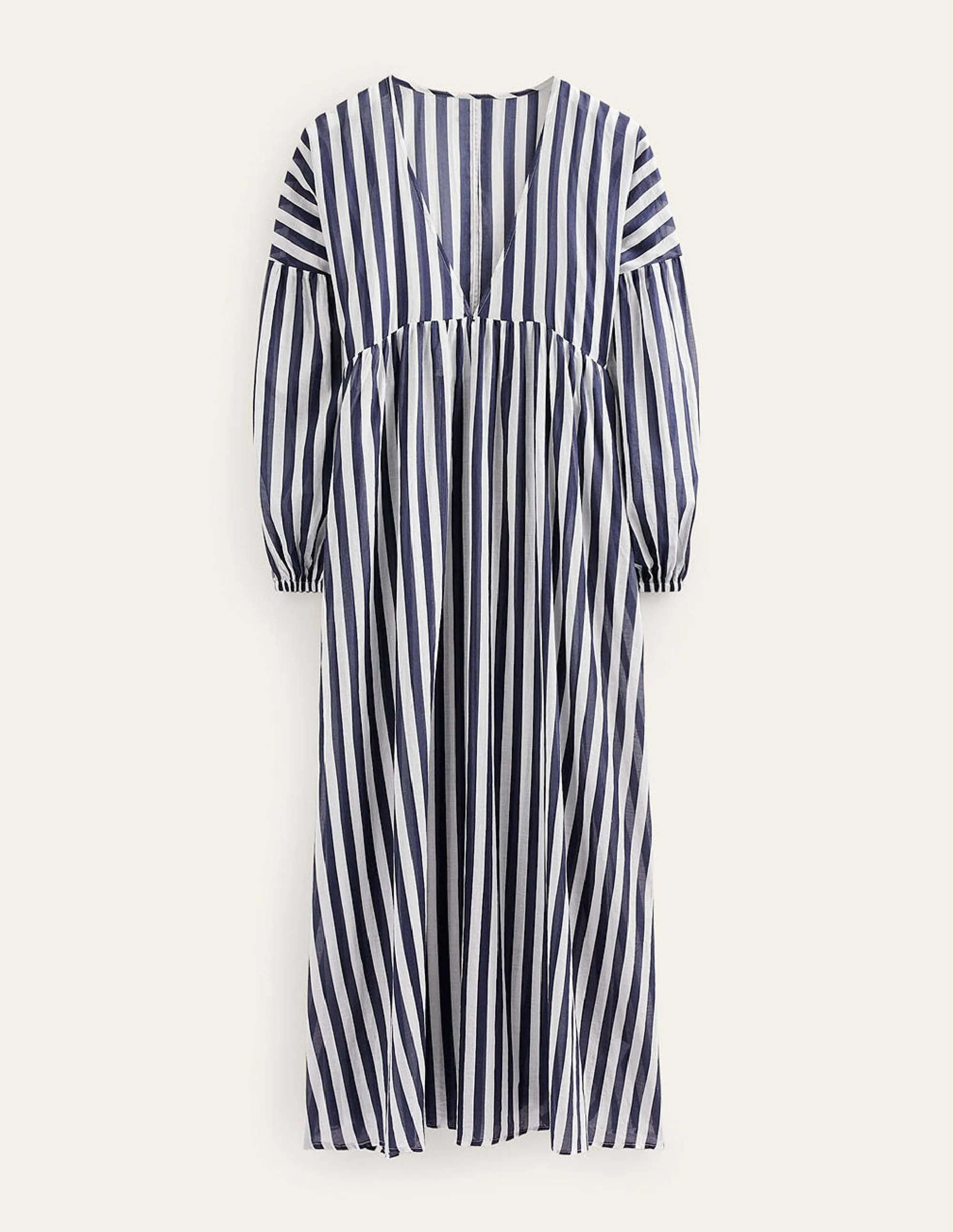 Sarah Maxi Kaftan Dress-Blue and Ivory Stripe - Image 5