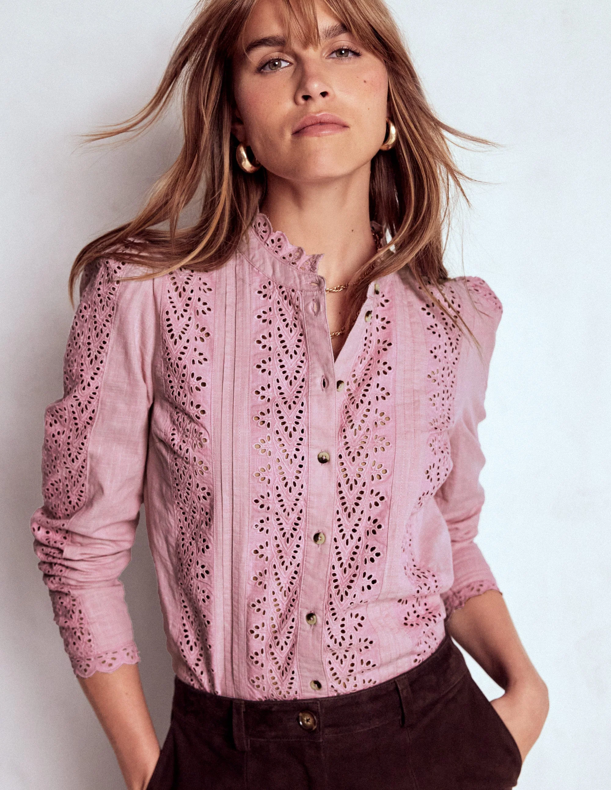 Savannah Broderie Top-Iris Pink - Image 4