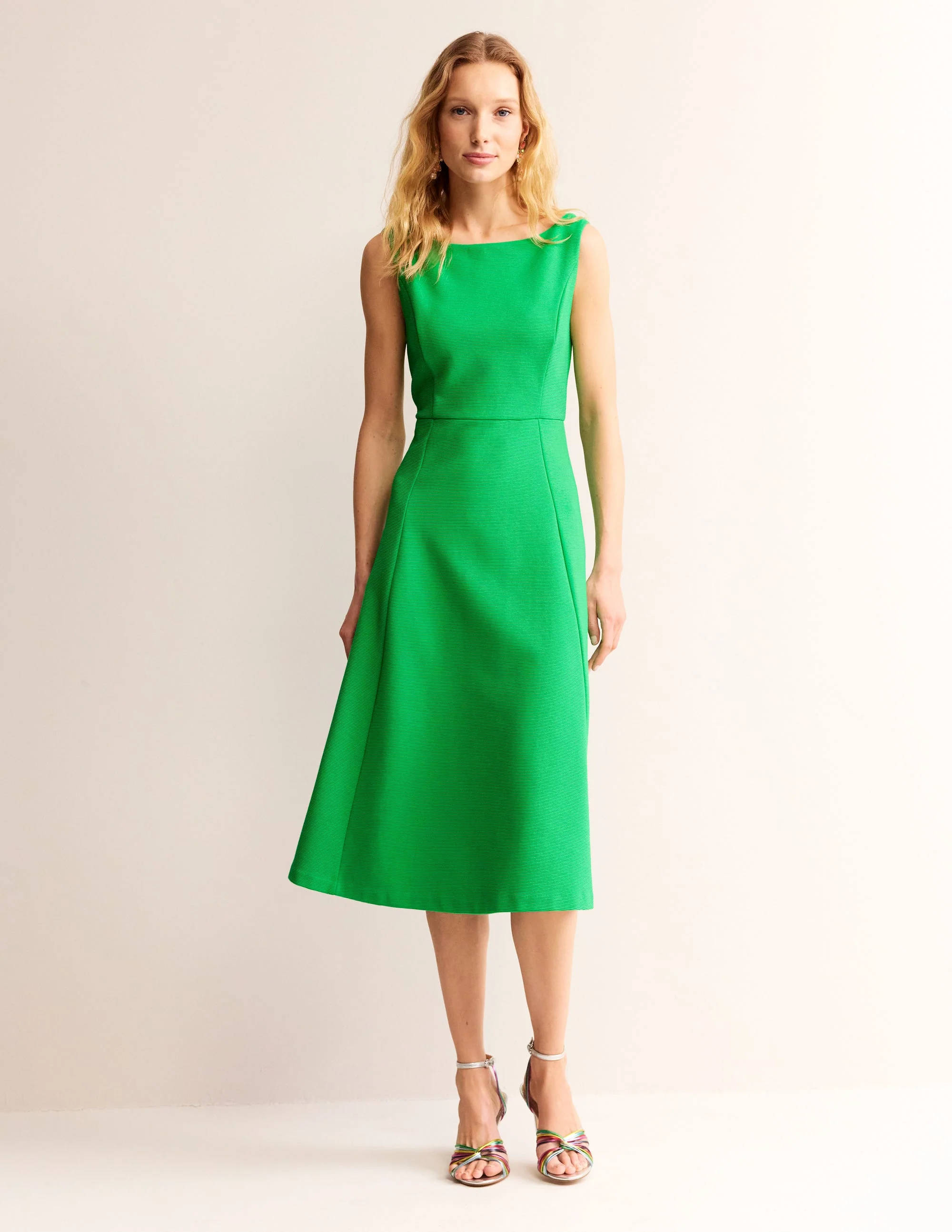 Scarlet Ottoman Ponte Dress-Bright Green - Image 4
