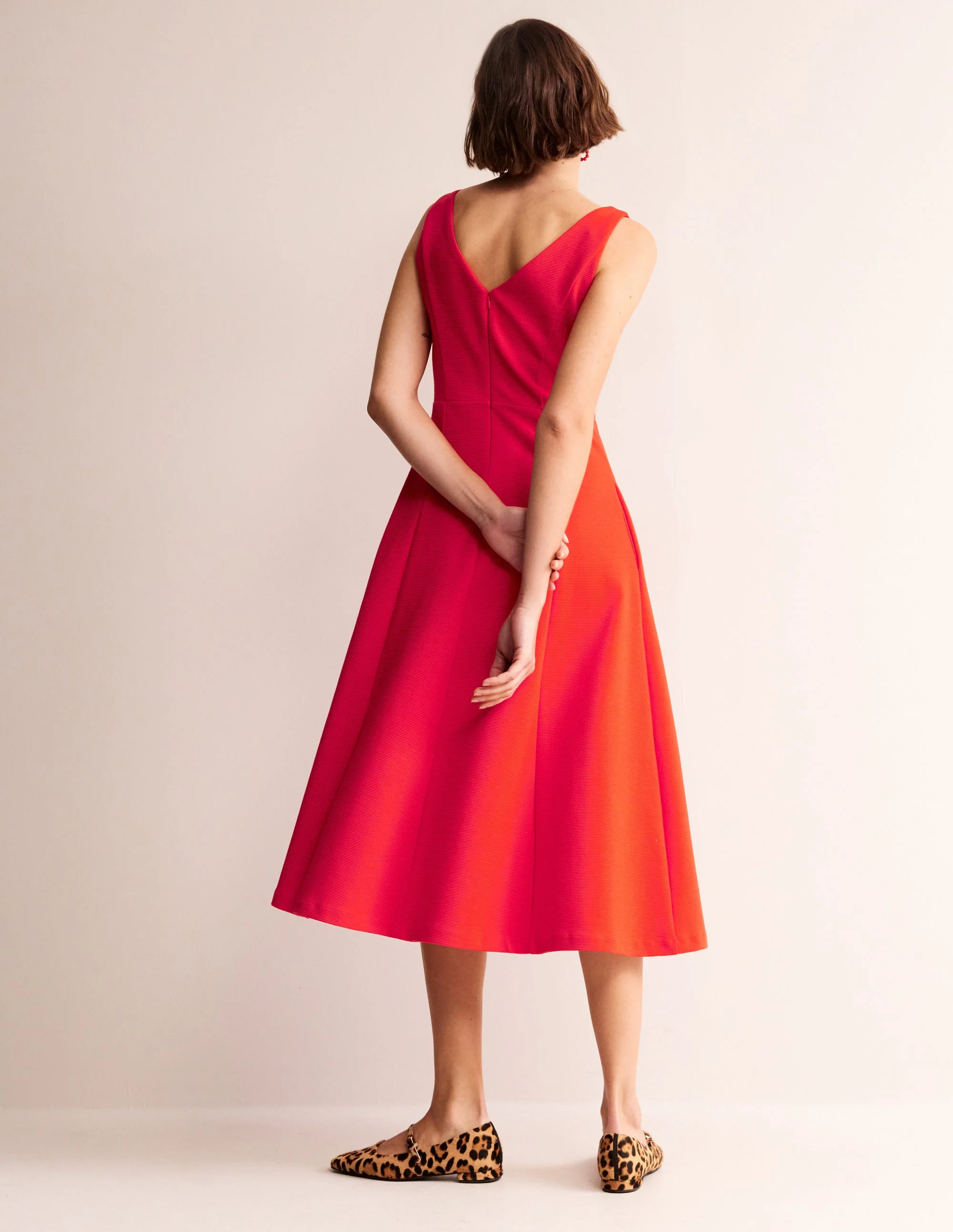 Scarlet Ottoman Ponte Dress-Flame Scarlet - Image 3