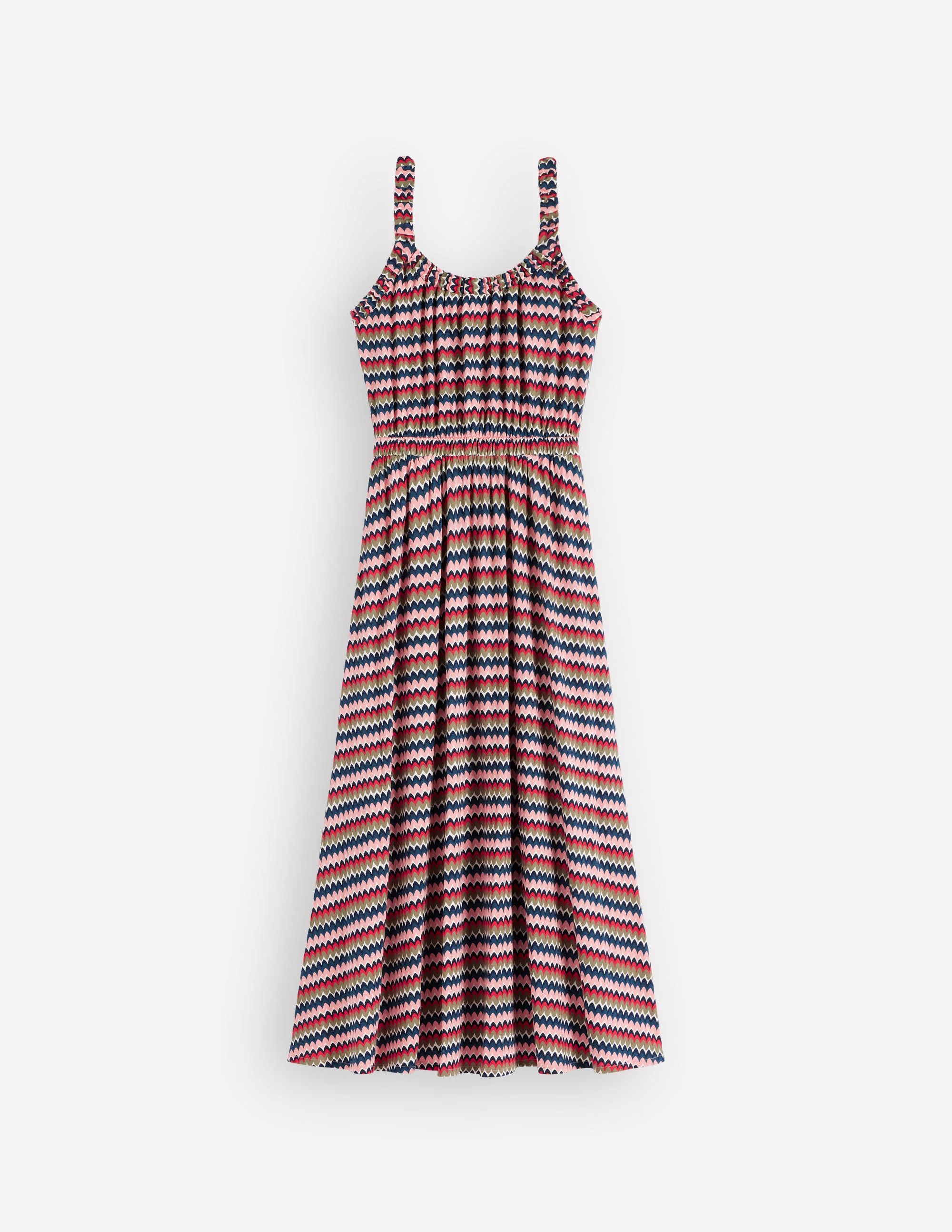 Scoop Neck Jersey Dress-Multi, Zigzag Ripple - Image 5