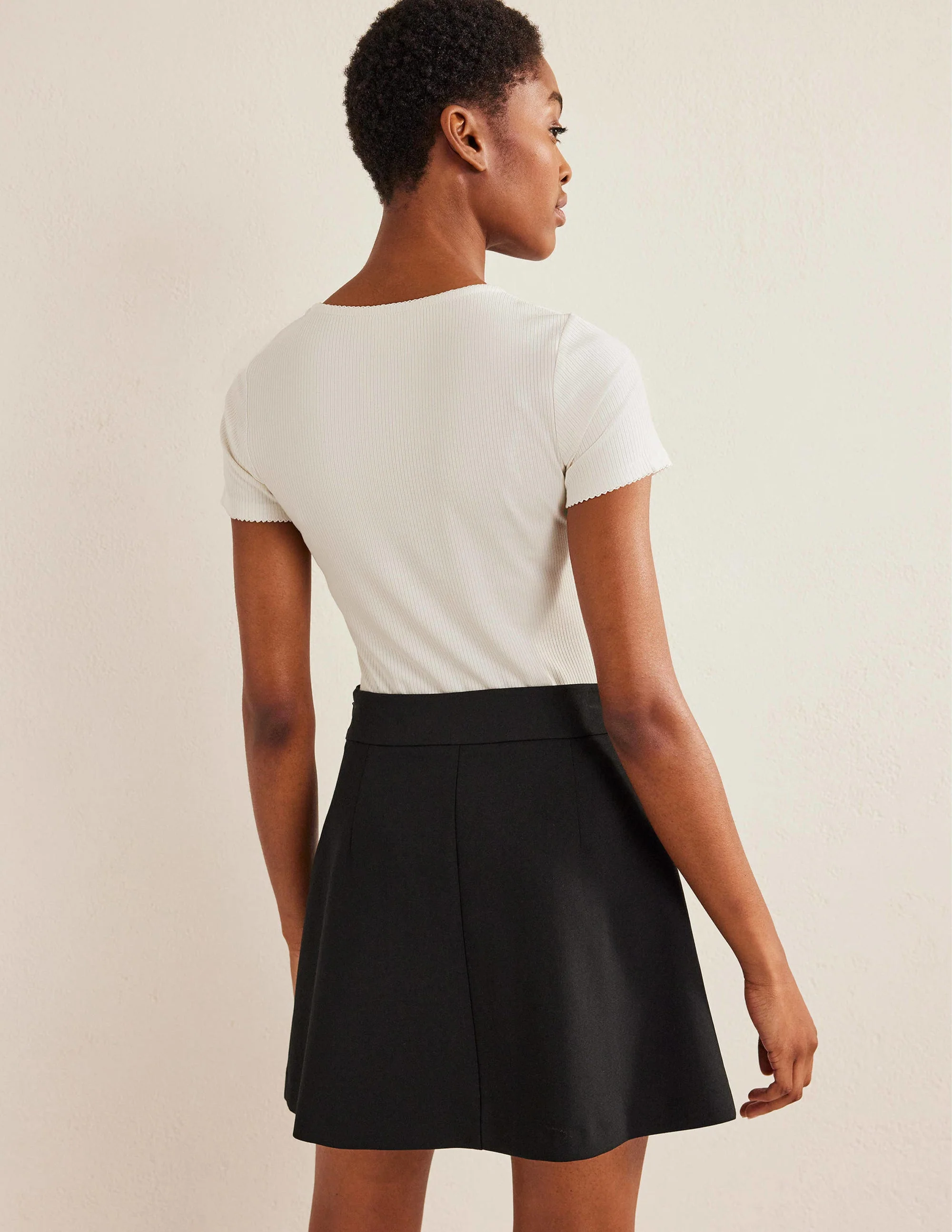 Scoop Neck Ribbed Top-Ivory - Image 3