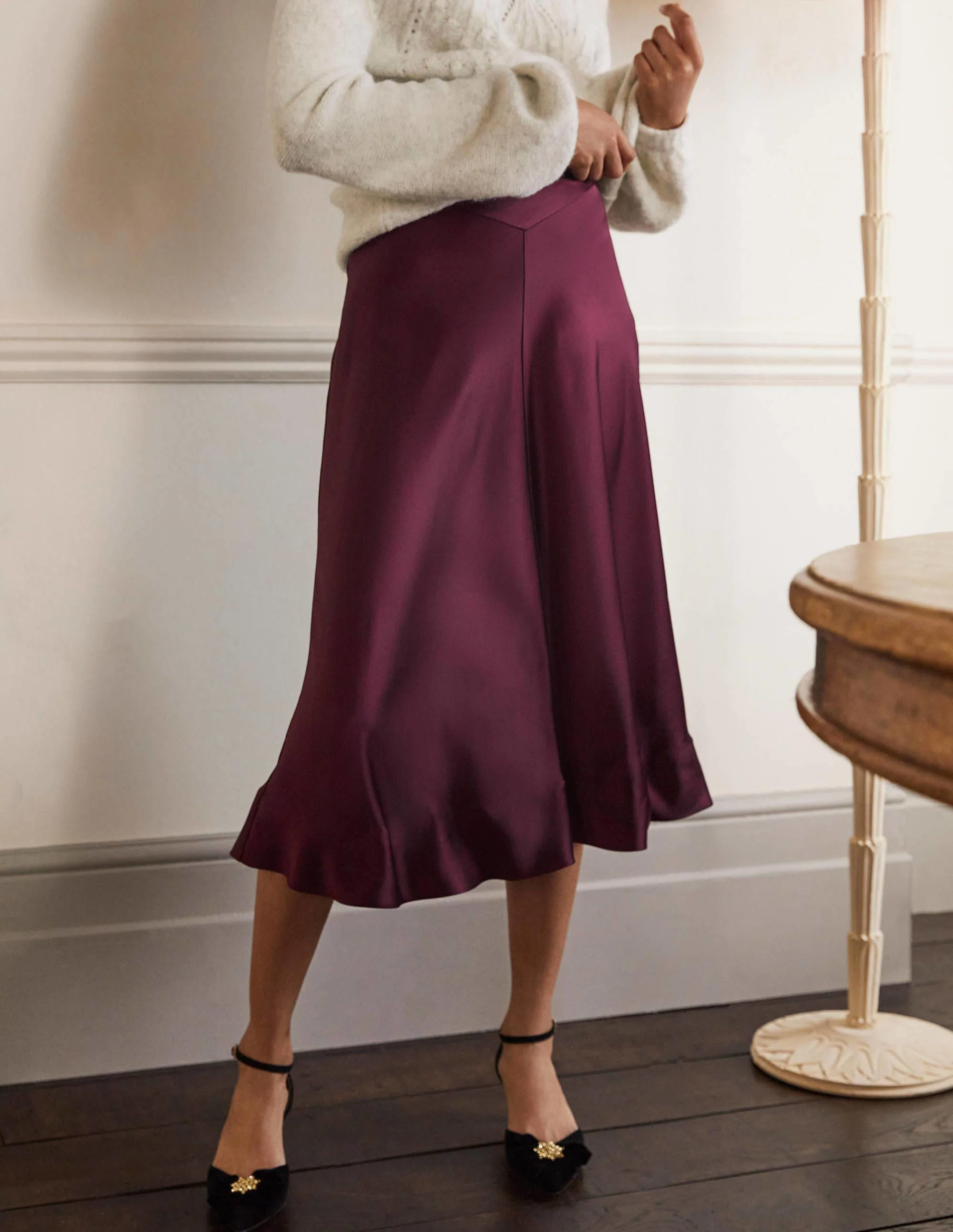 Seam Detail Midi Skirt-Deep Wisteria - Image 4