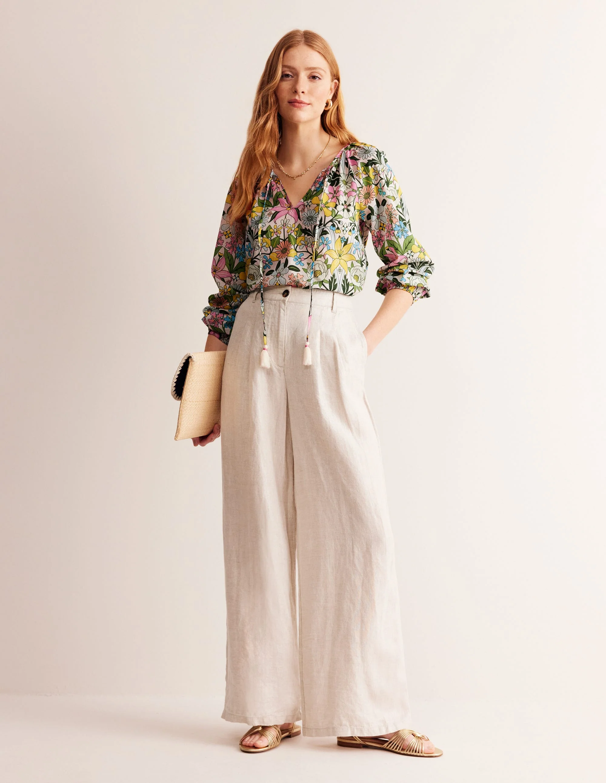 Serena Cotton Blouse-Multi, Wildflower Daisy - Image 4