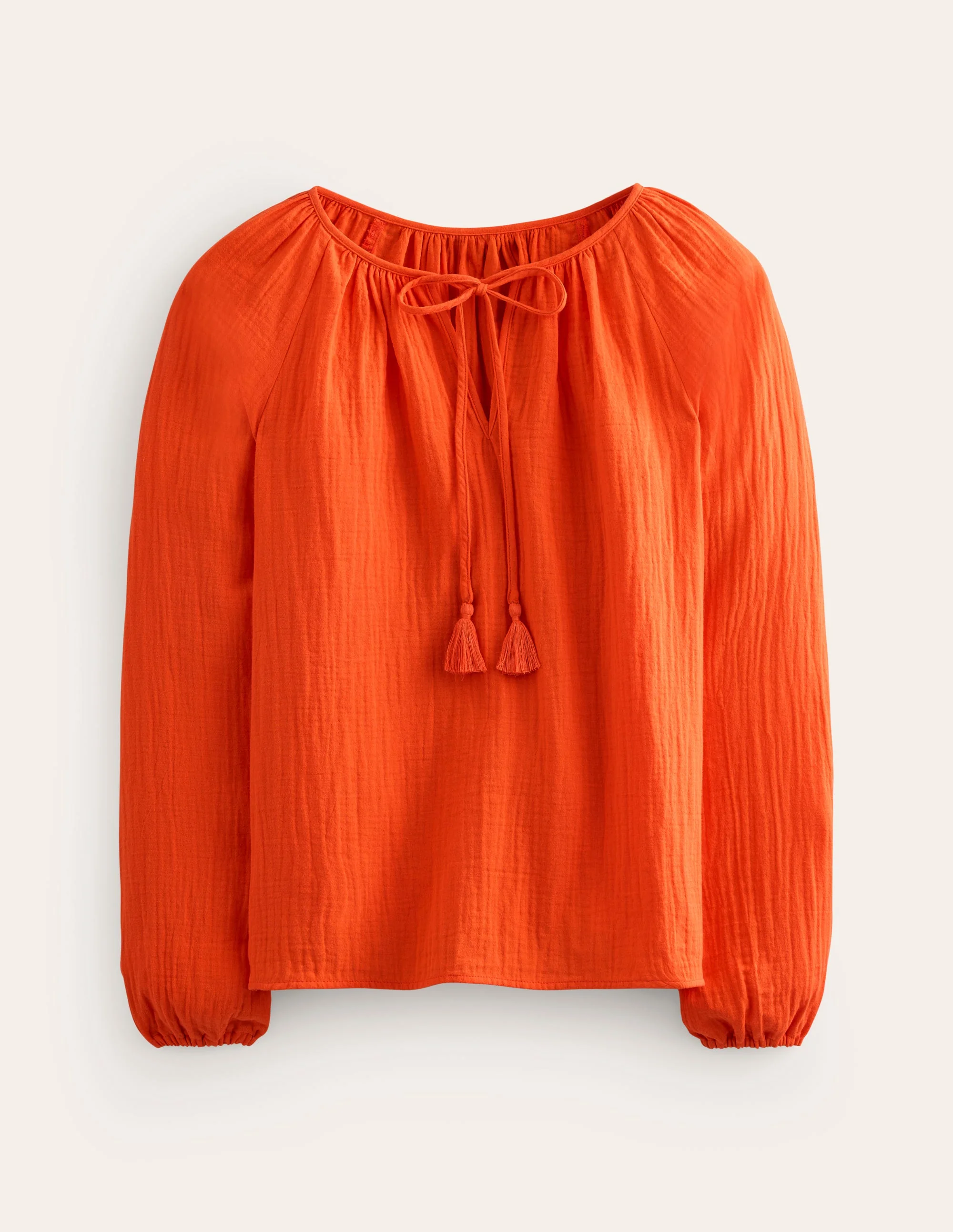 Serena Double Cloth Blouse-Mandarin Orange - Image 6