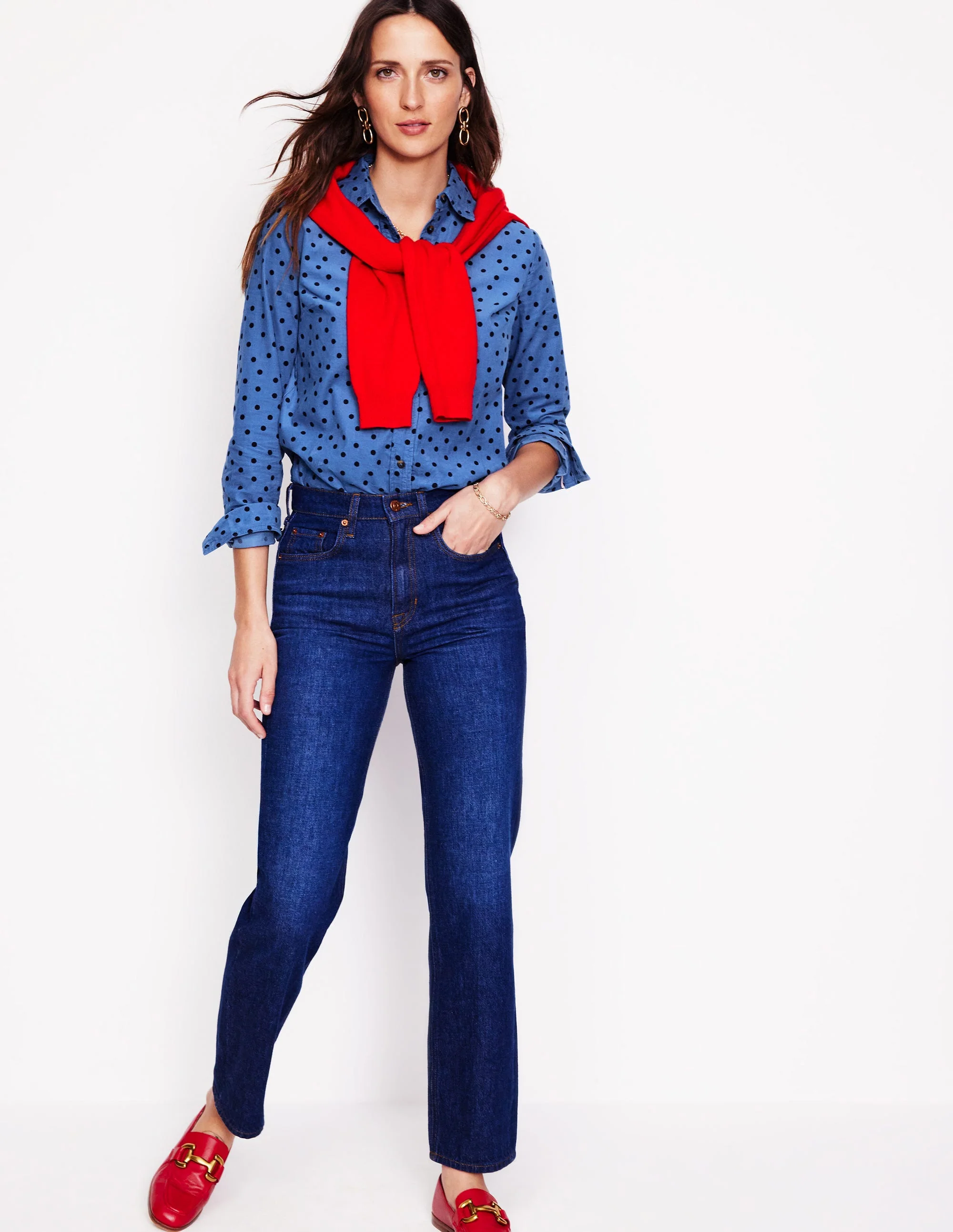 Sienna Cord Shirt-Blue Jay, Abstract Dot - Image 5