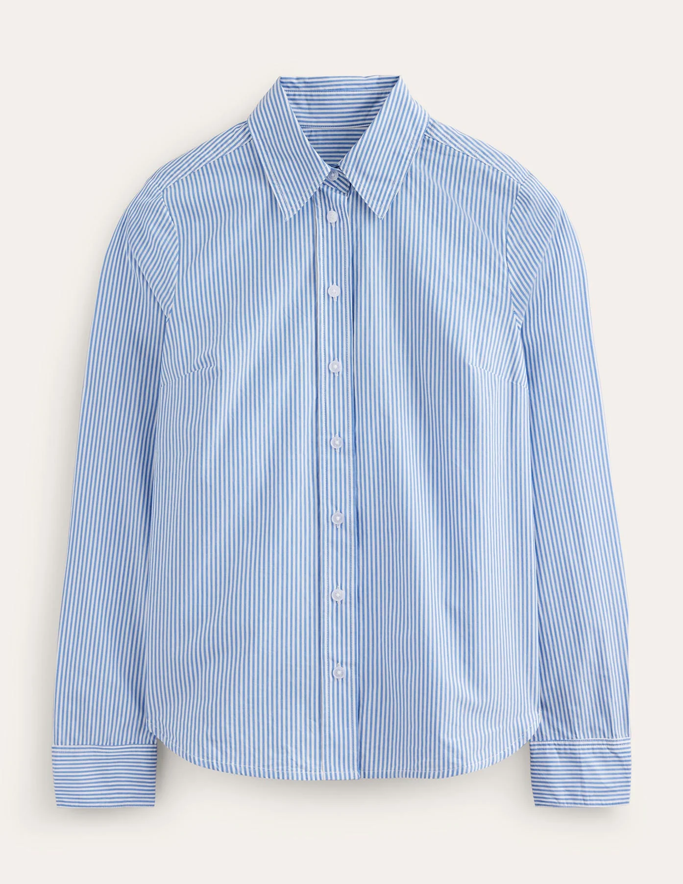 Sienna Cotton Shirt-Bright Blue Fine Stripe - Image 6