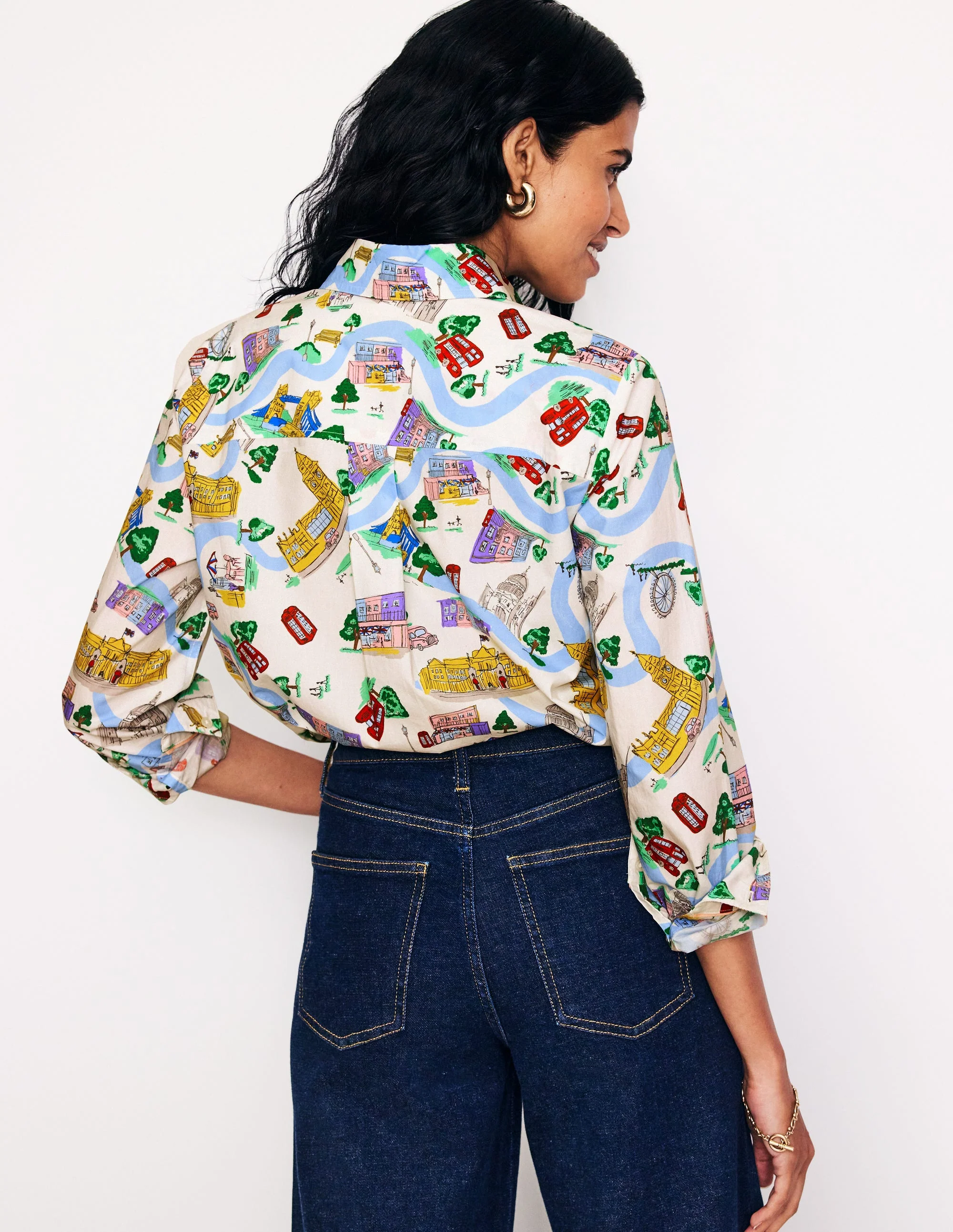 Sienna Cotton Shirt-Ivory, London Town - Image 3