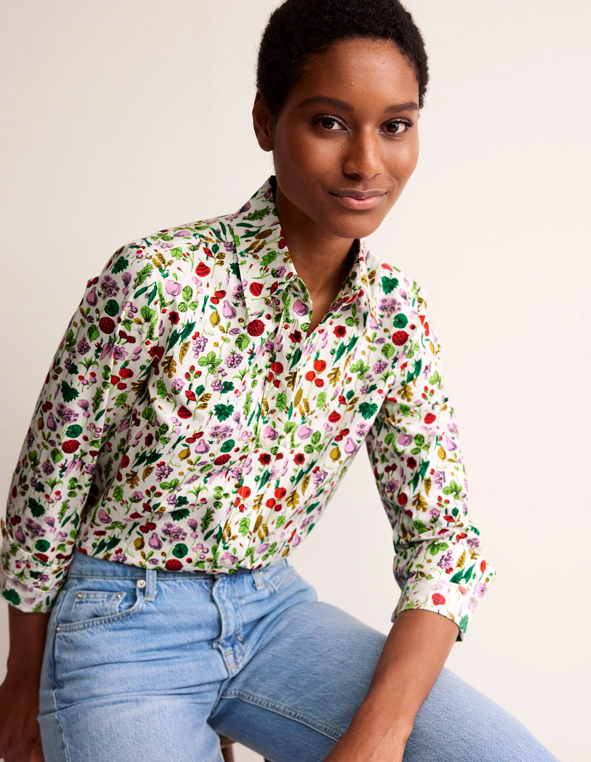 Sienna Cotton Shirt-Ivory, Spring Crop - Image 4