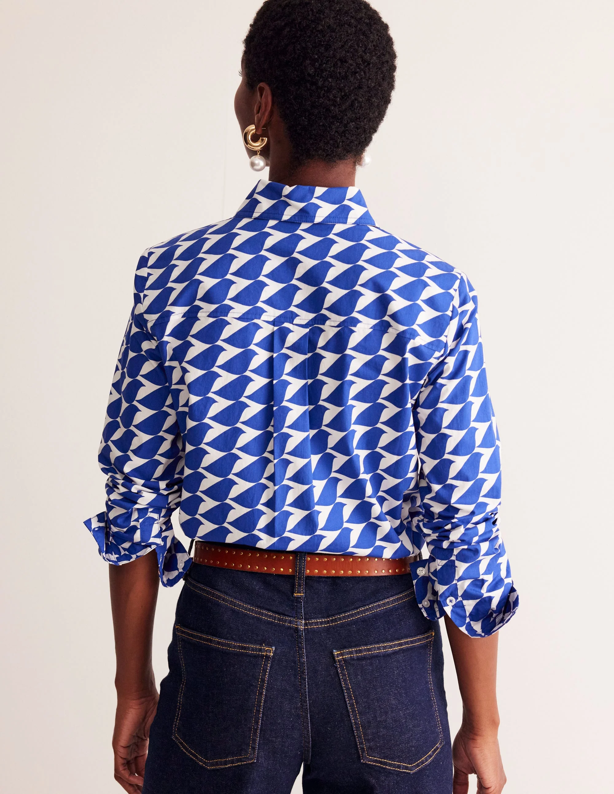 Sienna Cotton Shirt-Sapphire Blue, Birdie - Image 3