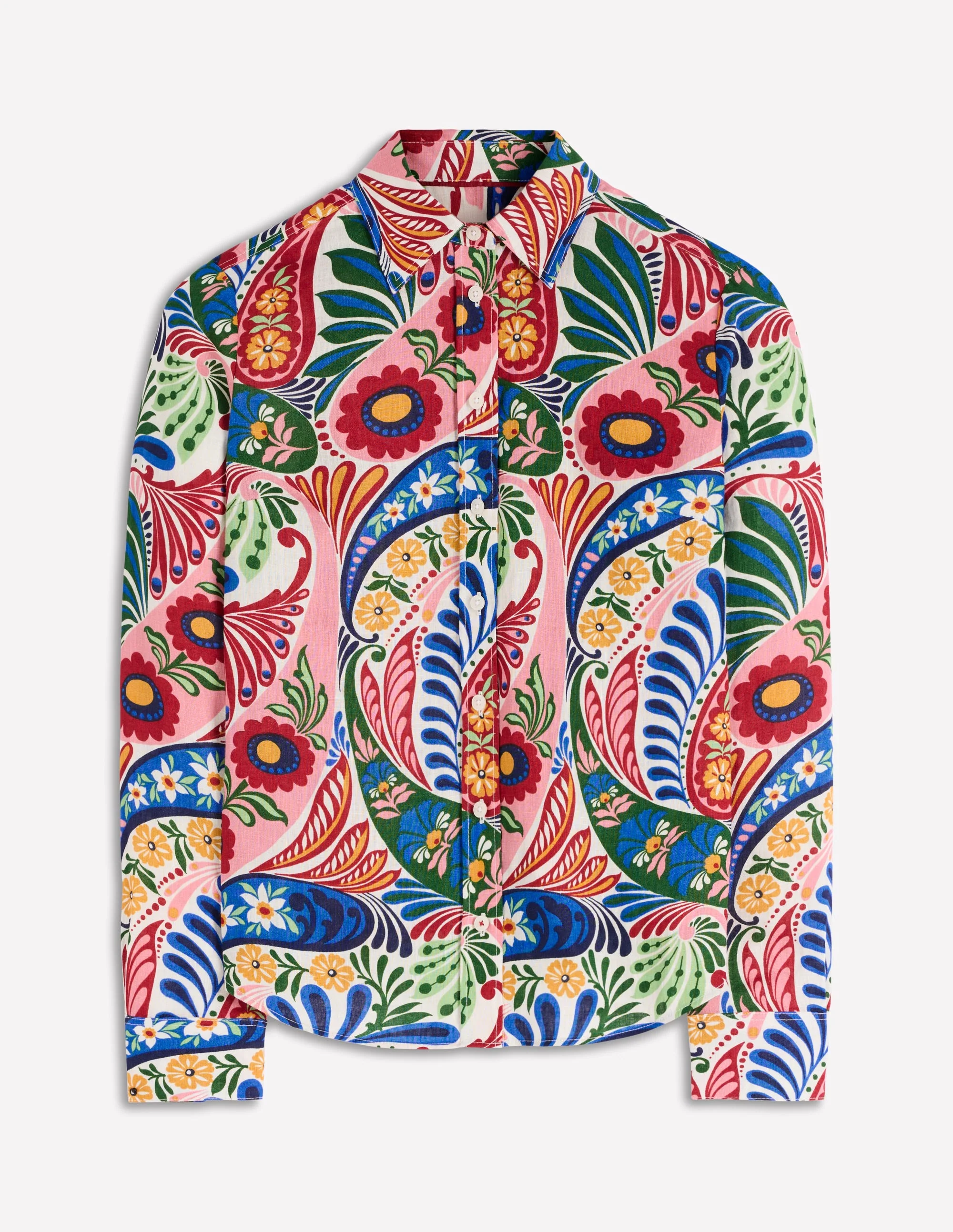 Sienna Linen Shirt-Multi, Enchanted Paisley - Image 8