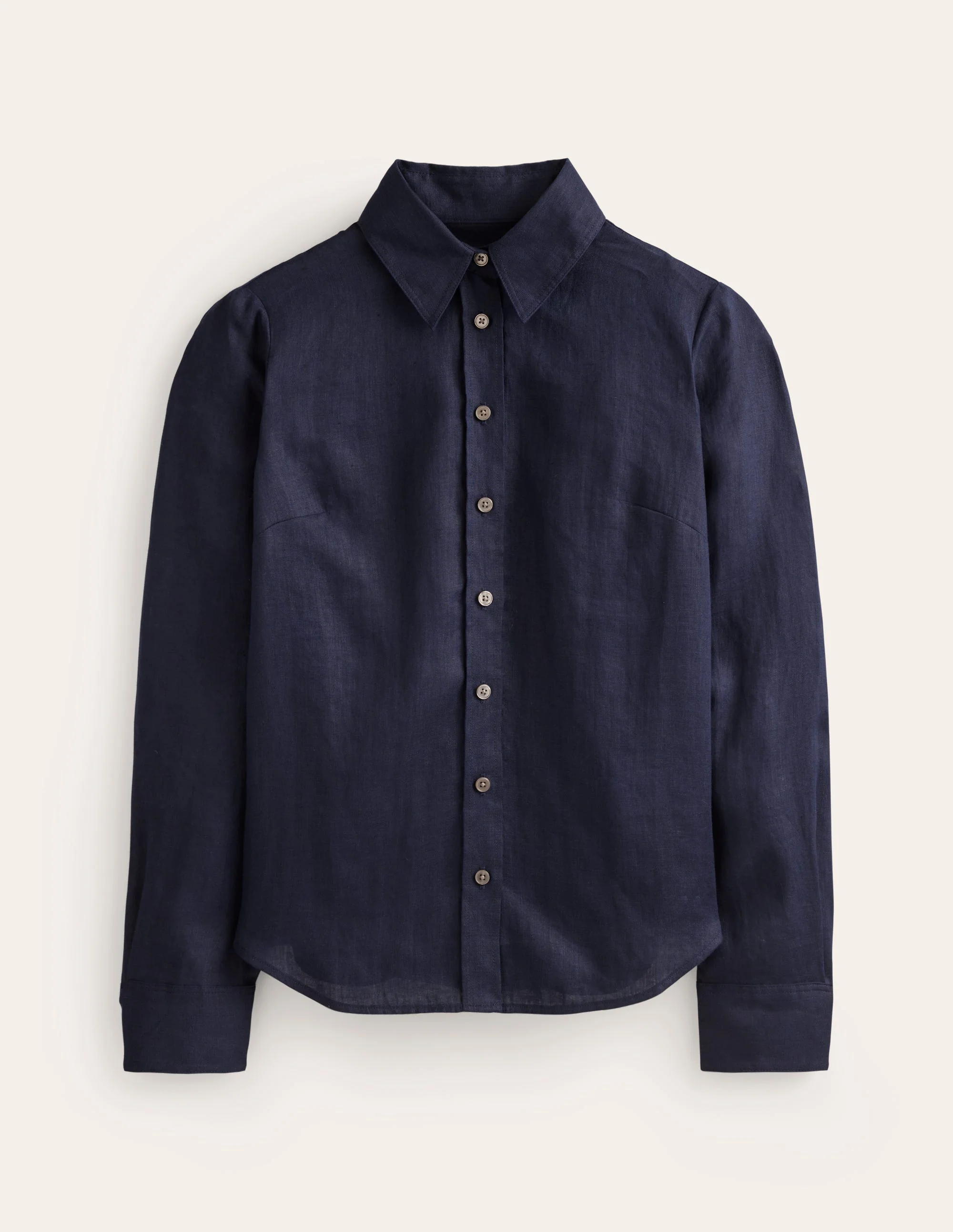 Sienna Linen Shirt-Navy - Image 5