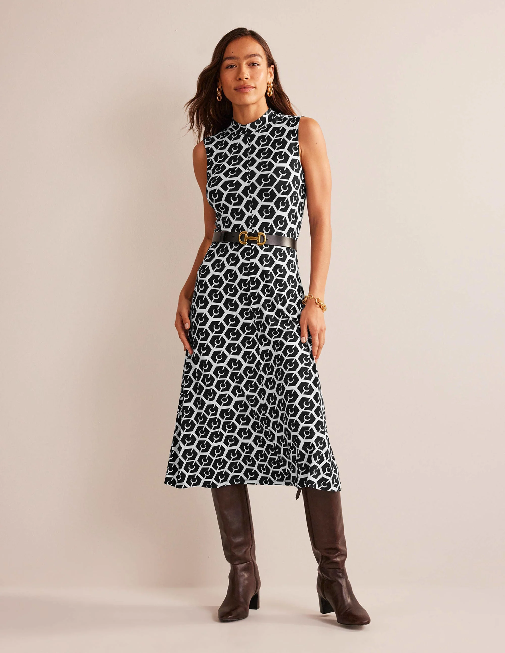 Sleeveless Jersey Midi Dress-Black, Reverie - Image 6