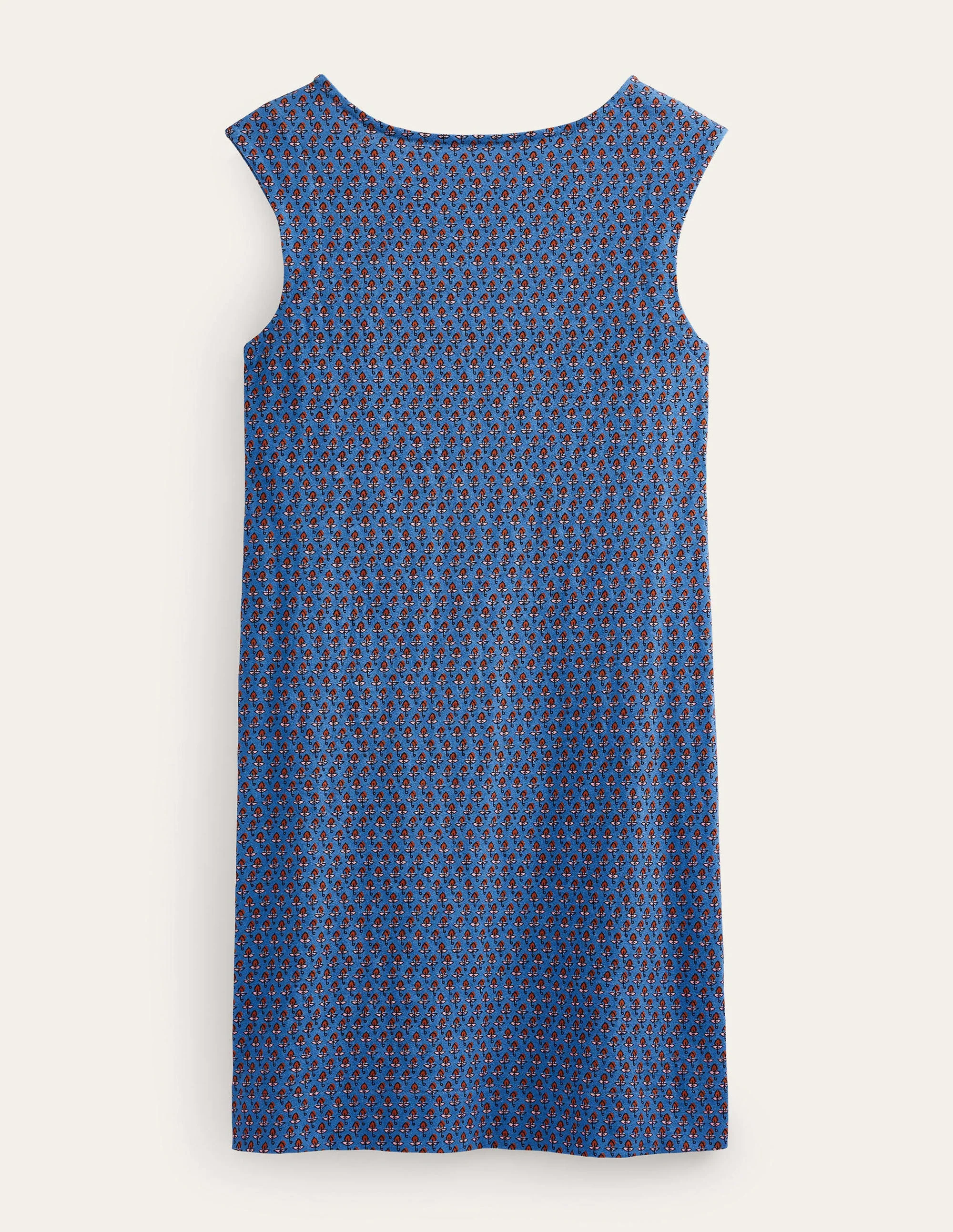 Sleeveless Jersey Shift Dress-Aegean Blue, Tulip Blush - Image 7