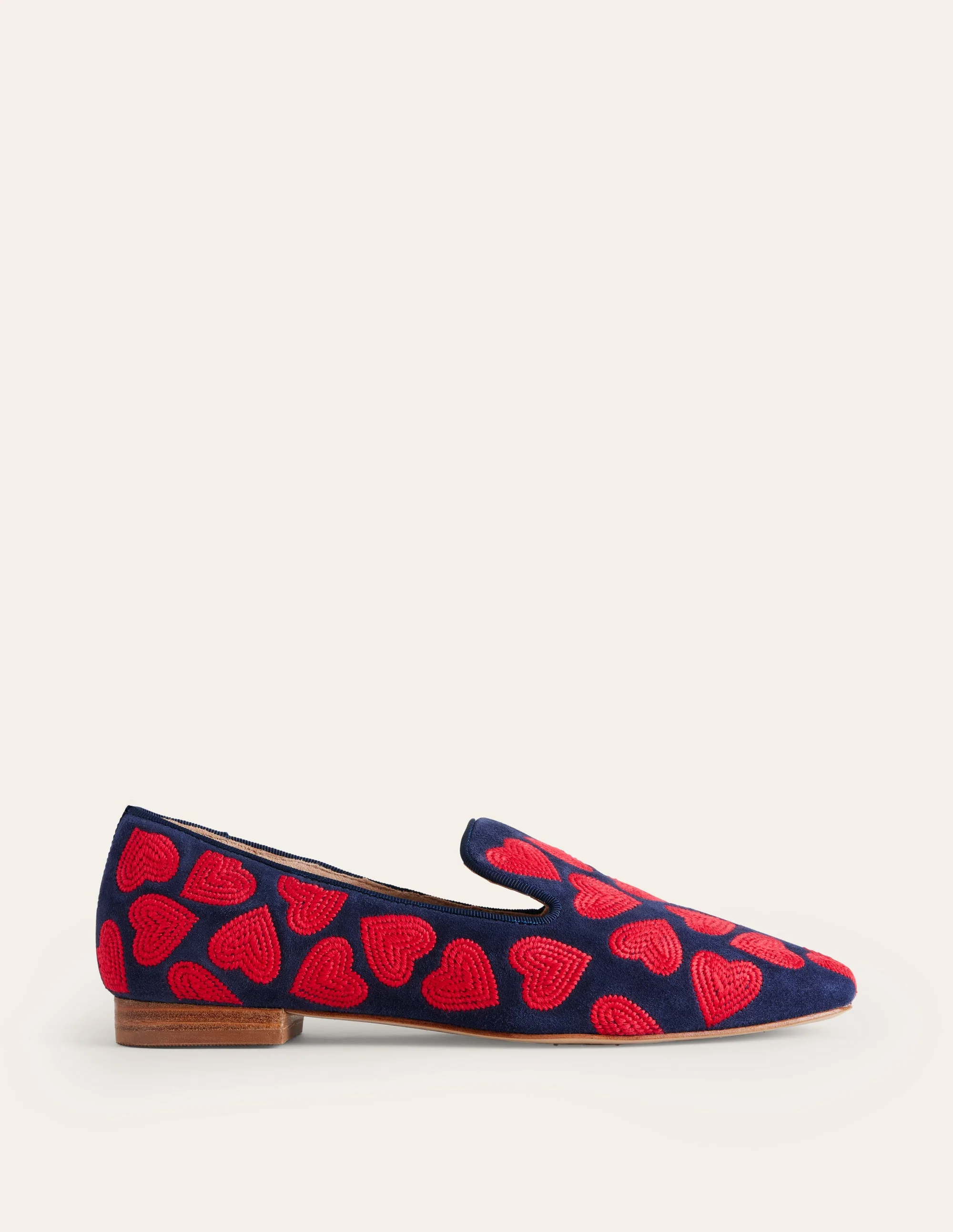 Slipper Cut Loafers-Navy, Red Heart - Image 3