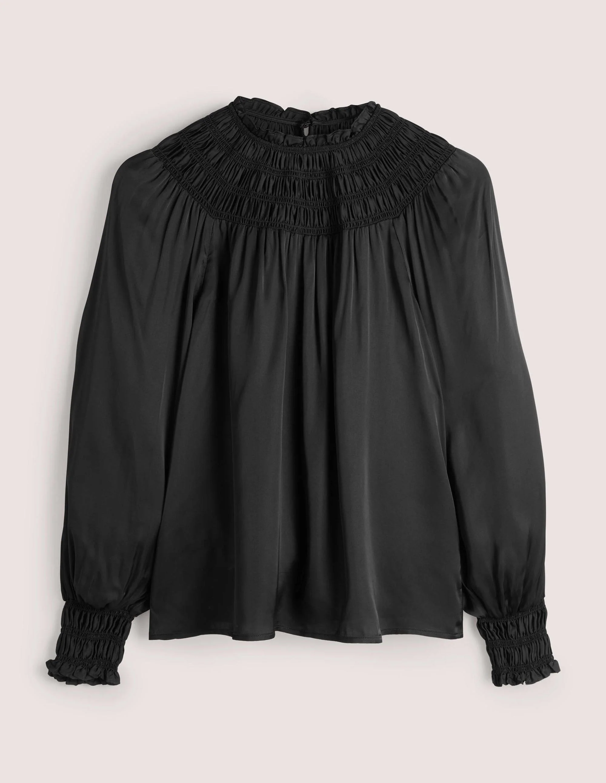 Smocked Yoke Detail Top-Black - Image 5