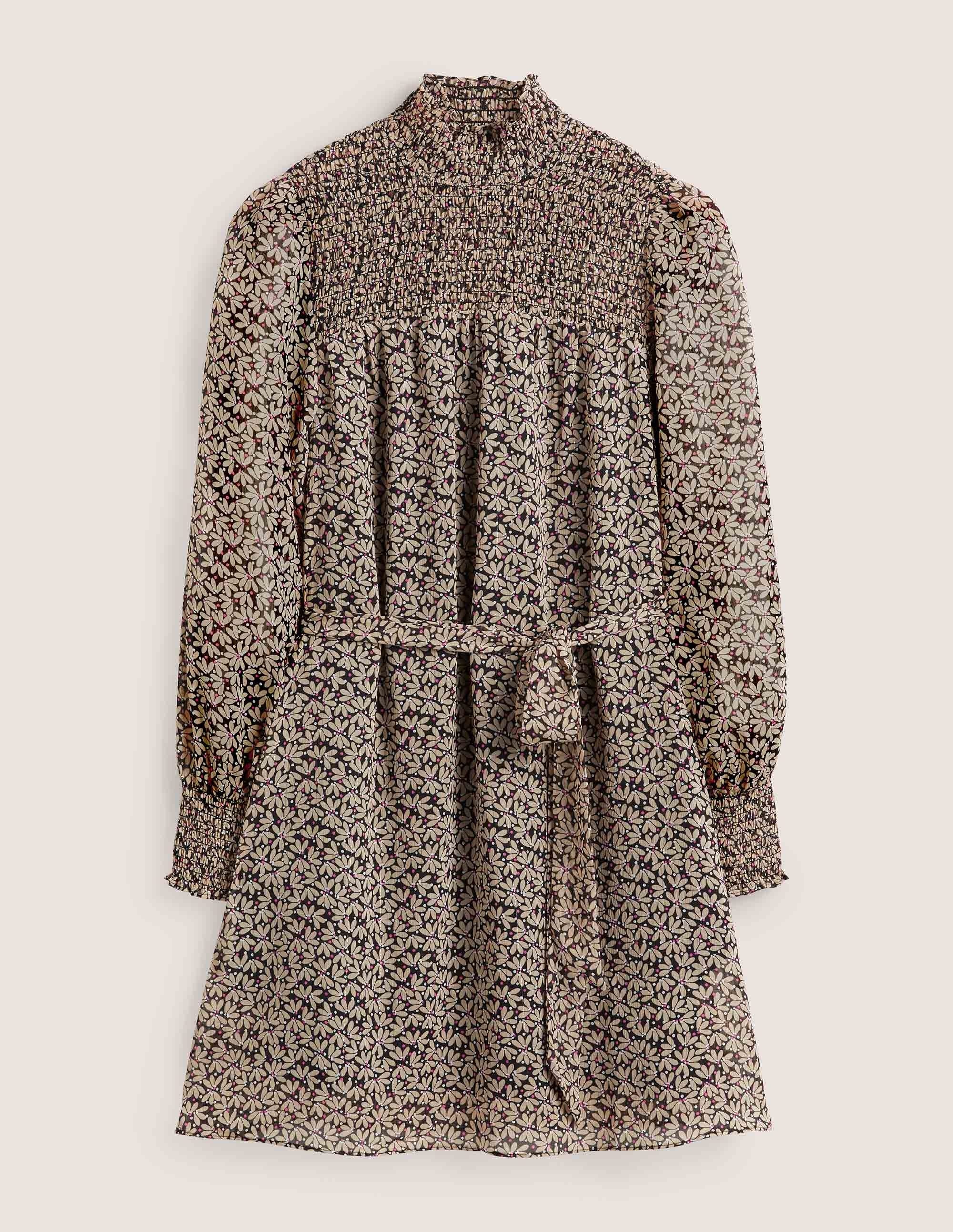 Smocked Yoke Metallic Dress-Rope, Scatter Petal - Image 6