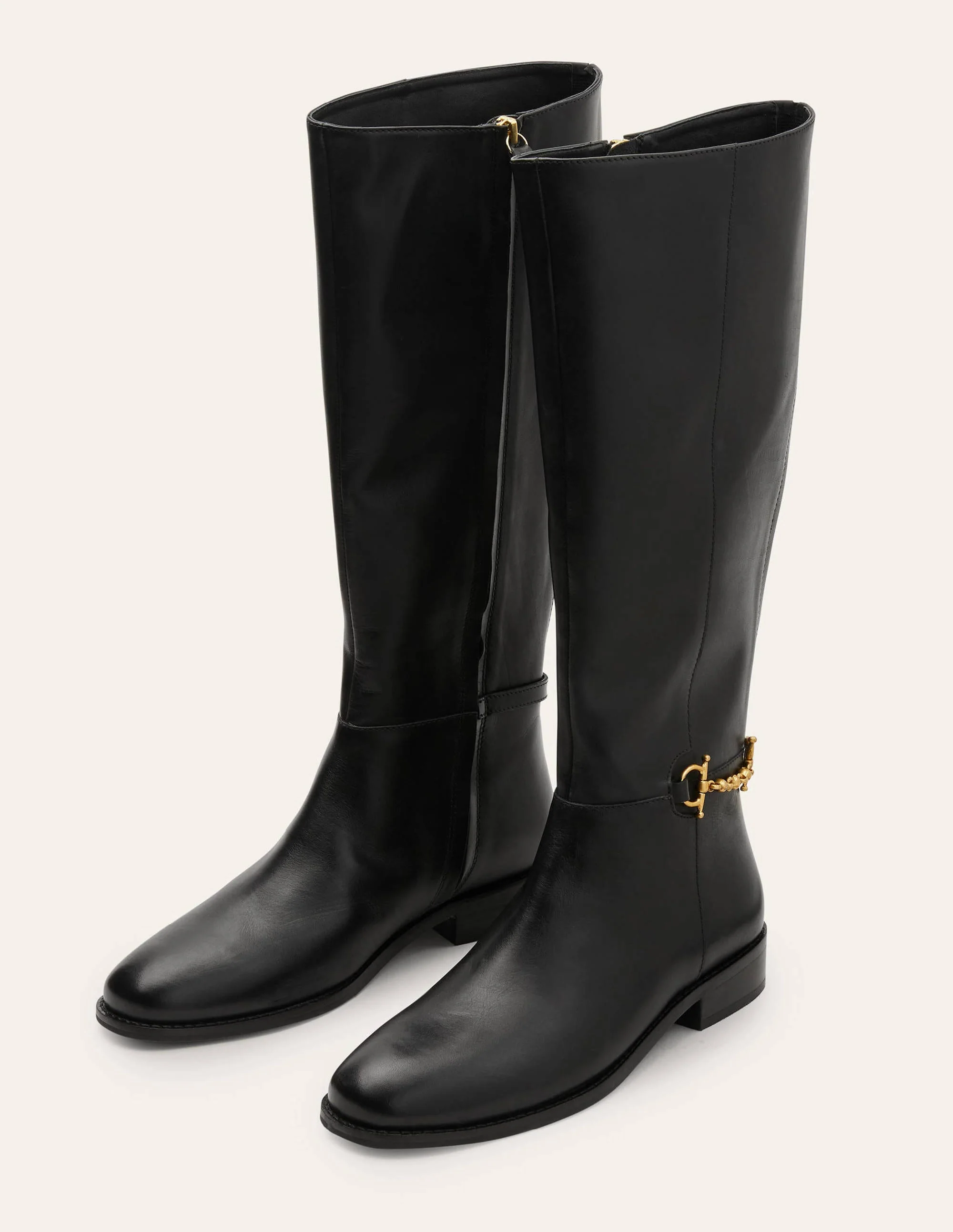 Snaffle Detail Riding Boots-Black - Image 3