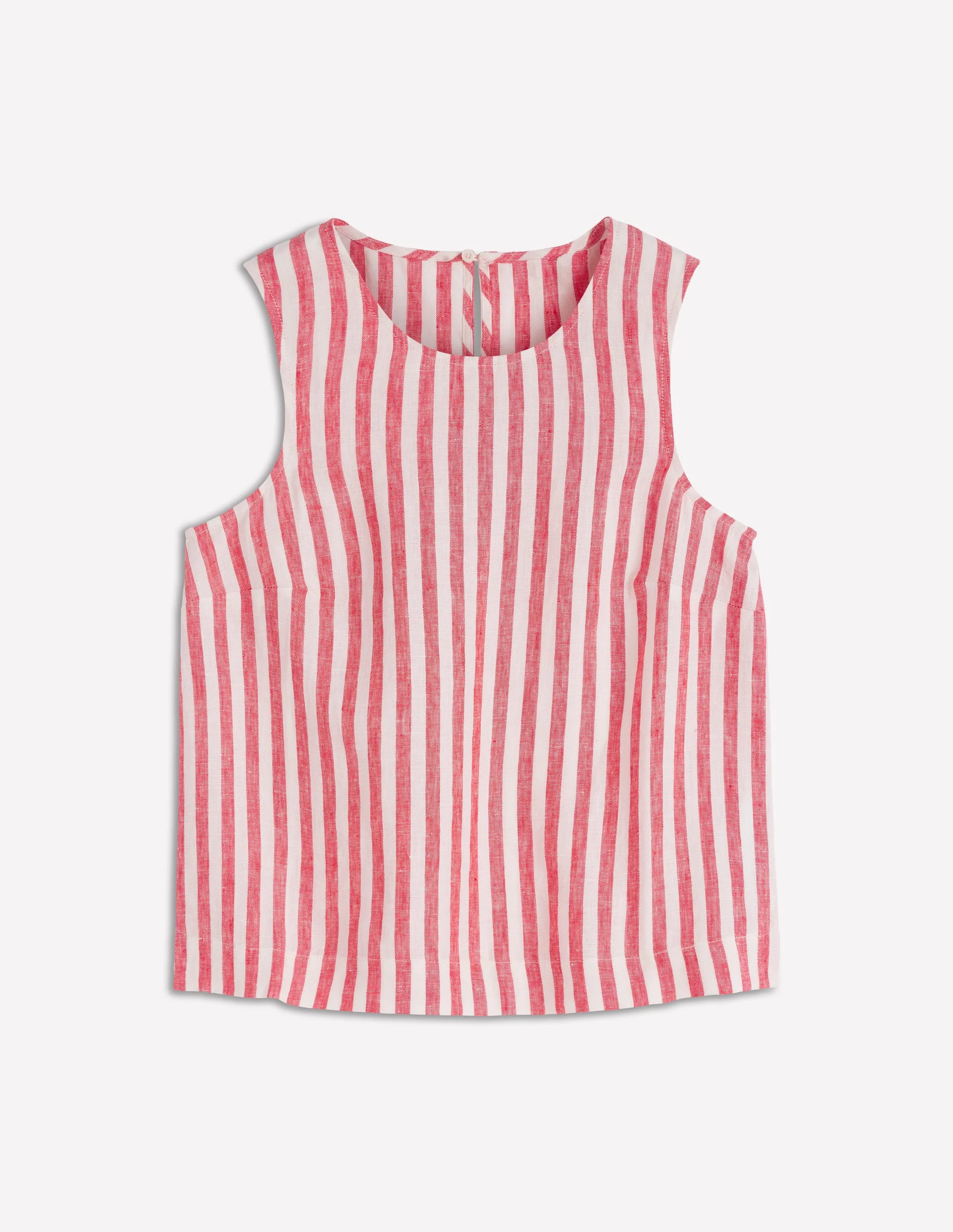Sofia Linen Top-Bright Cherry Stripe - Image 5