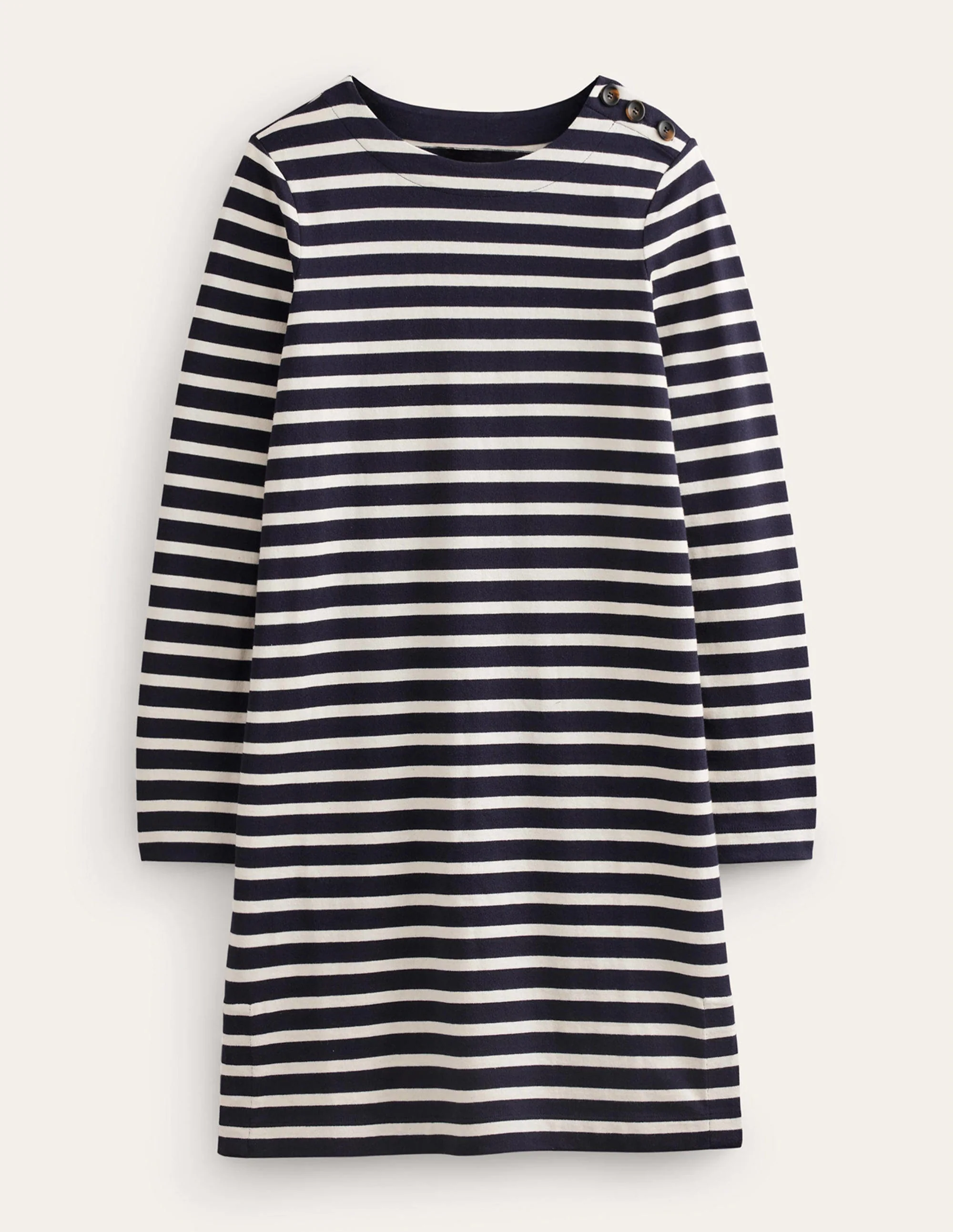 Sophie Breton Jersey Dress-Navy, Ivory Stripe - Image 5