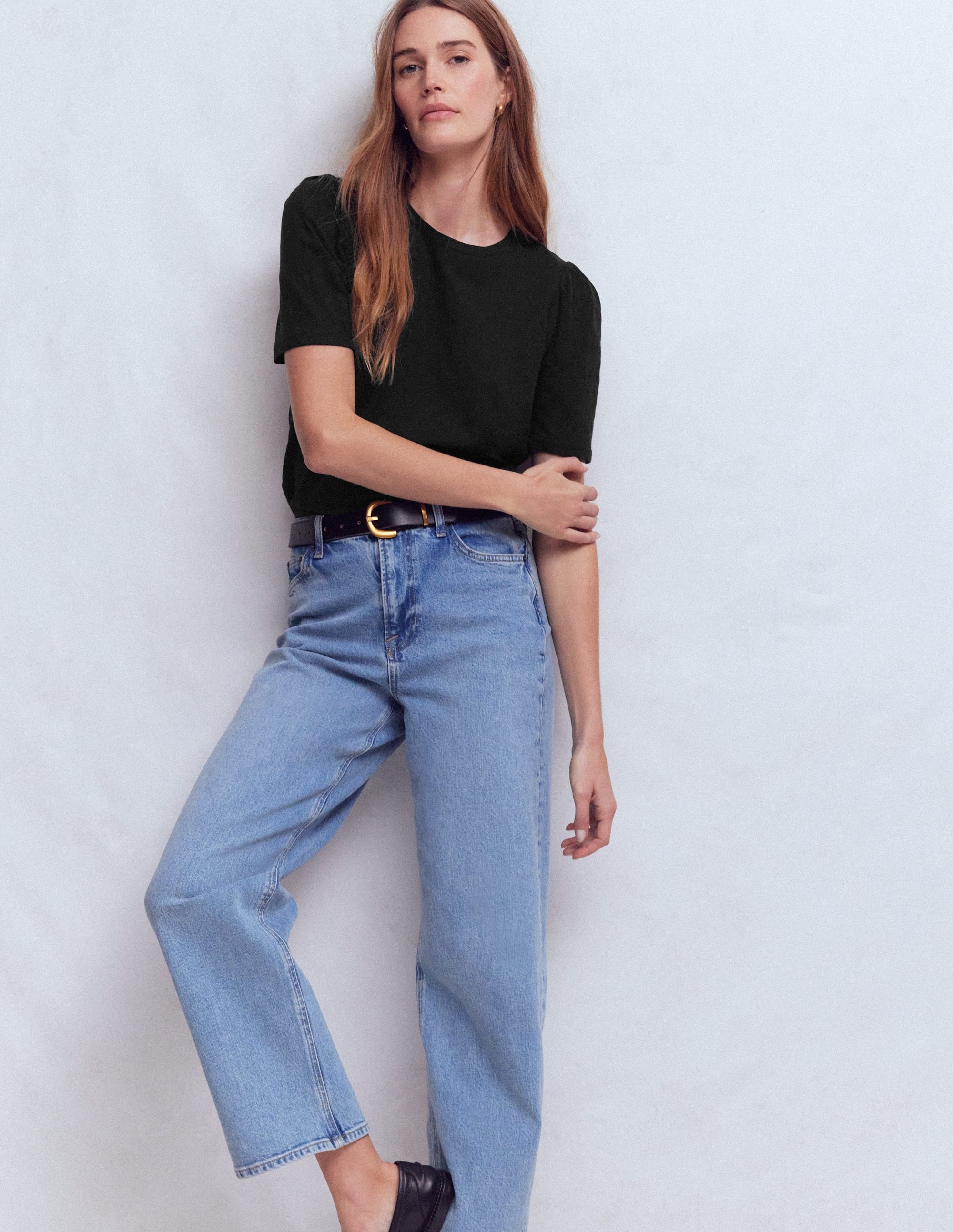 Sophie Puff Sleeve T-shirt-Black - Image 4