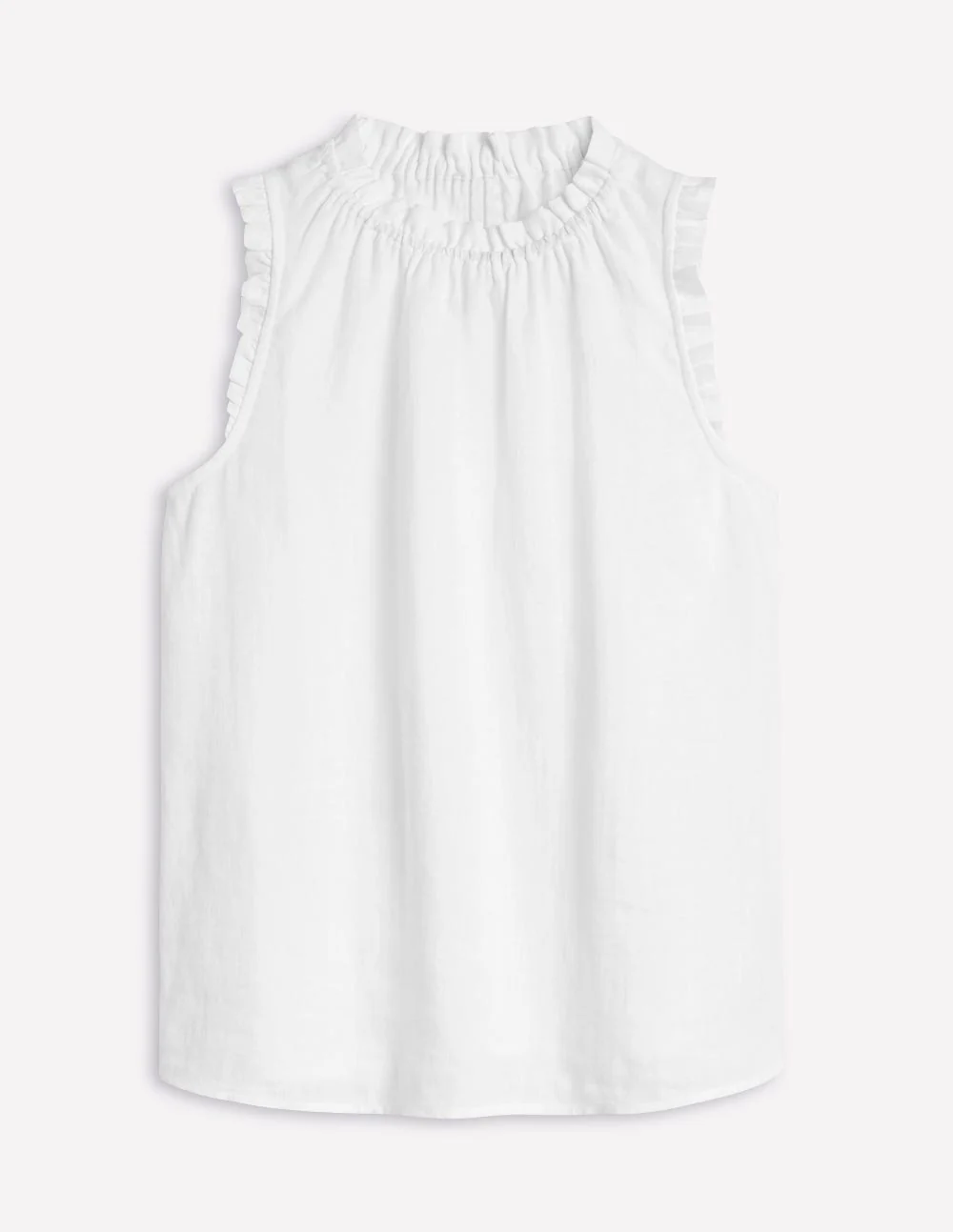 Sophie Ruffle Linen Top-White - Image 5