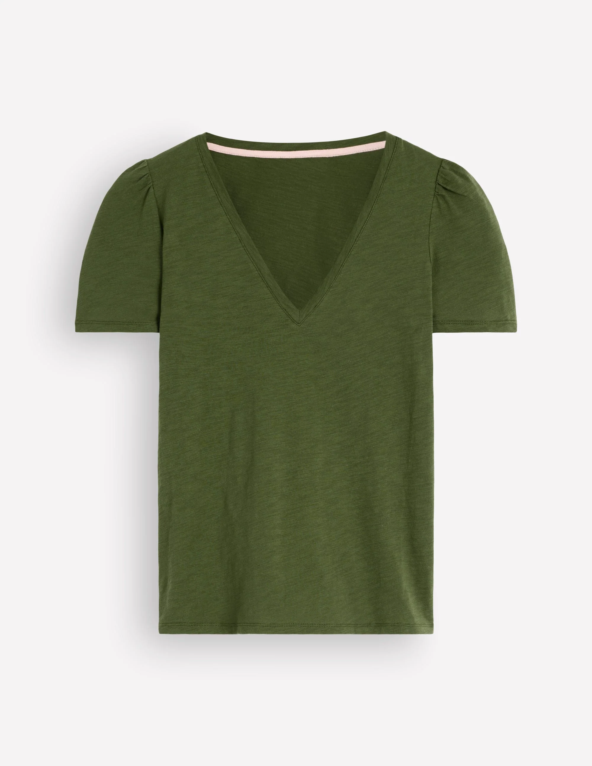Sophie V-neck Slub T-shirt-Brunswick Green - Image 6