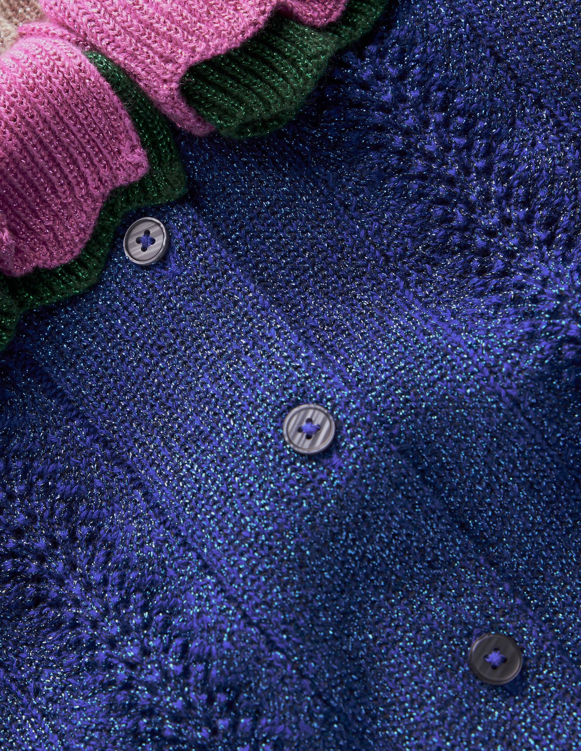 Sparkly Collared Cardigan-Navy - Image 7