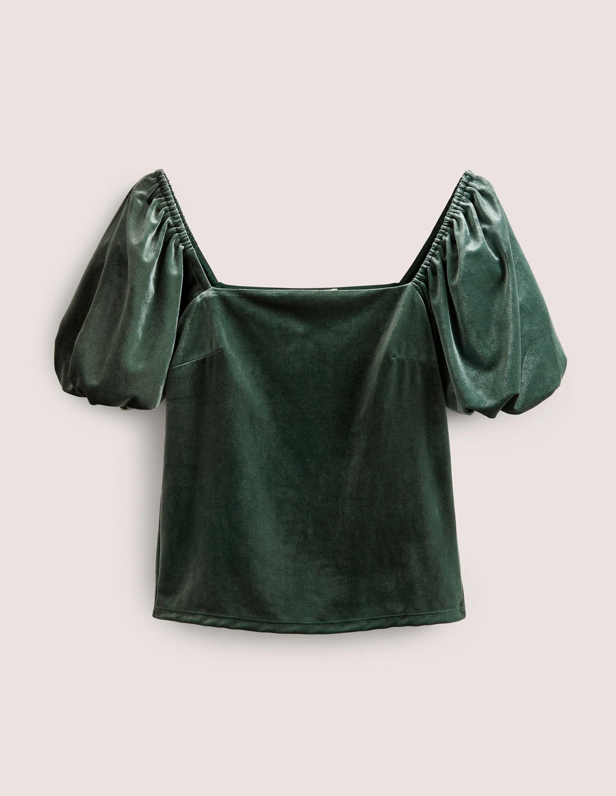 Square Neck Velvet Top-Onyx Green - Image 6