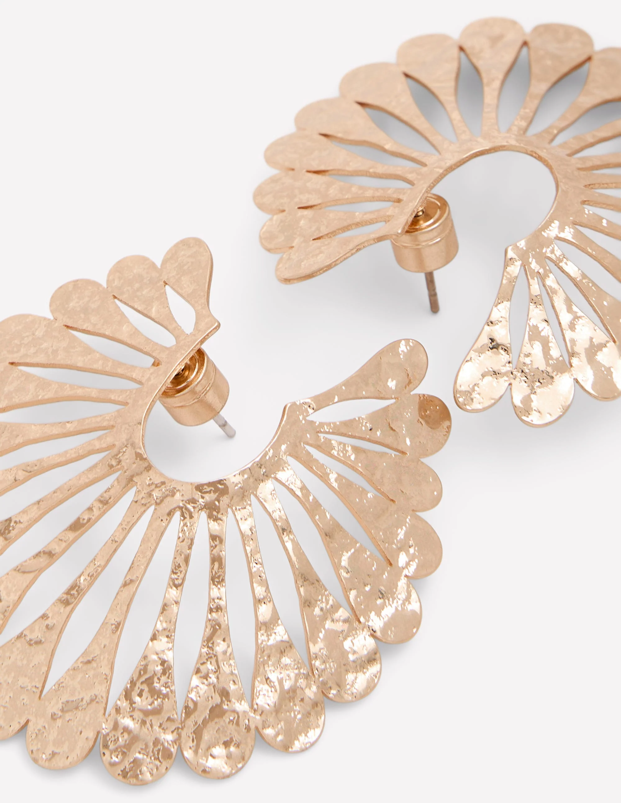 Statement Hammered Studs-Hoop - Image 3