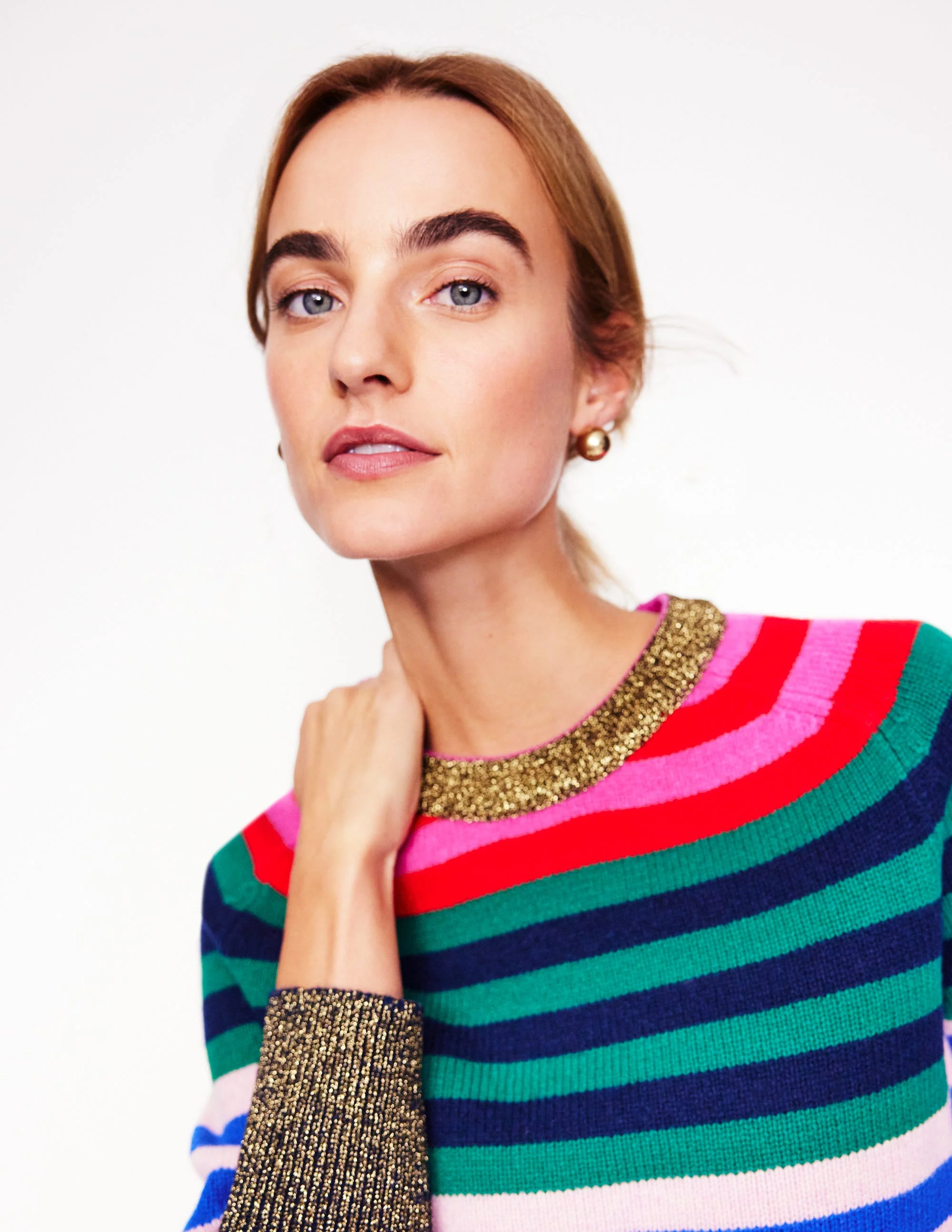 Statement Stud Earrings-Gold