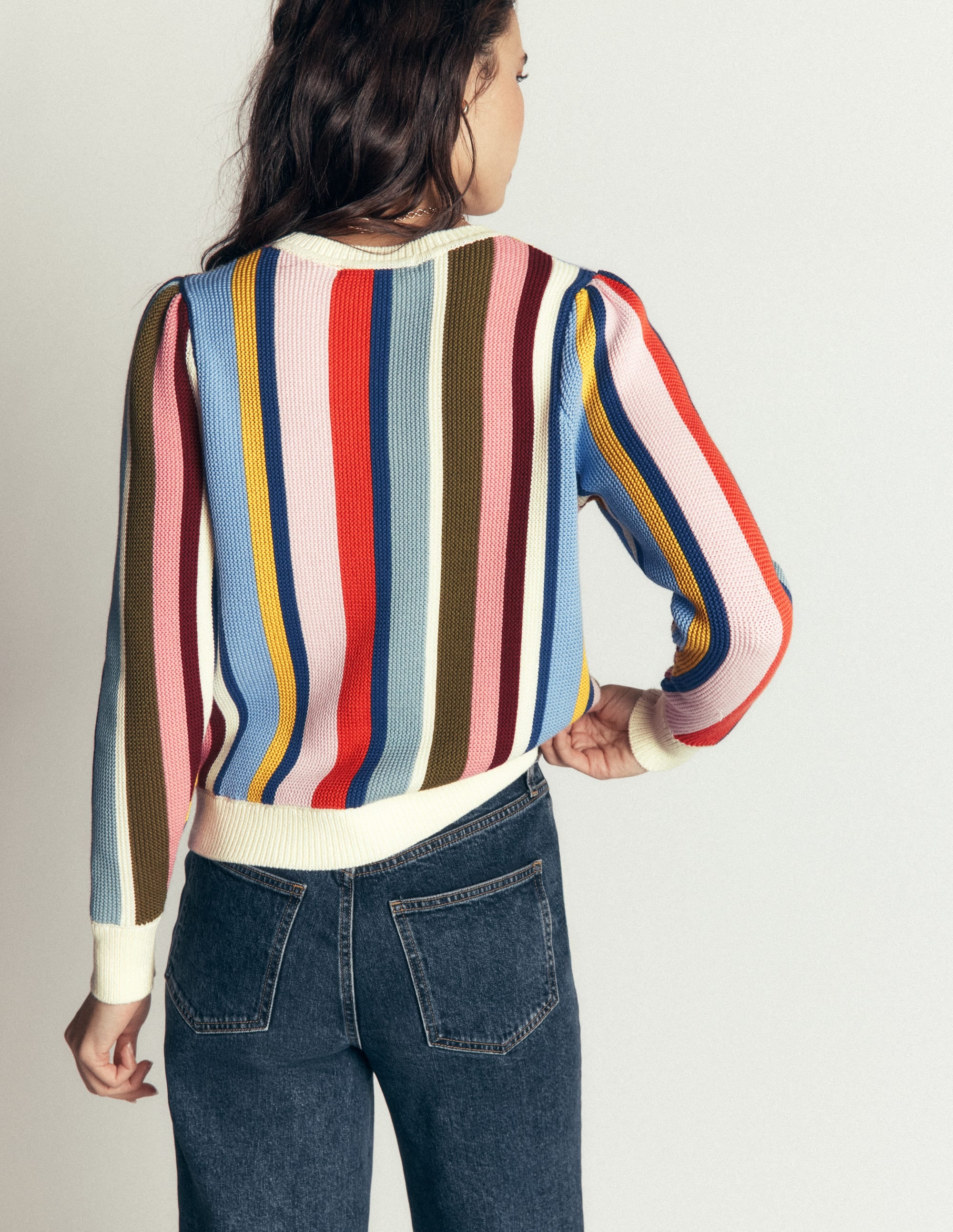 Stitch Detail Jumper-Multi Stripe - Image 3