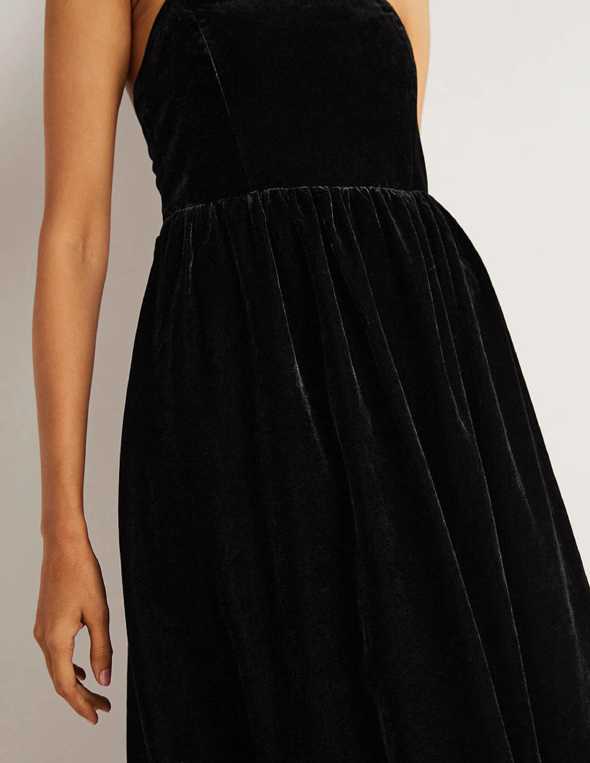 Strapless Velvet Dress-Black - Image 2