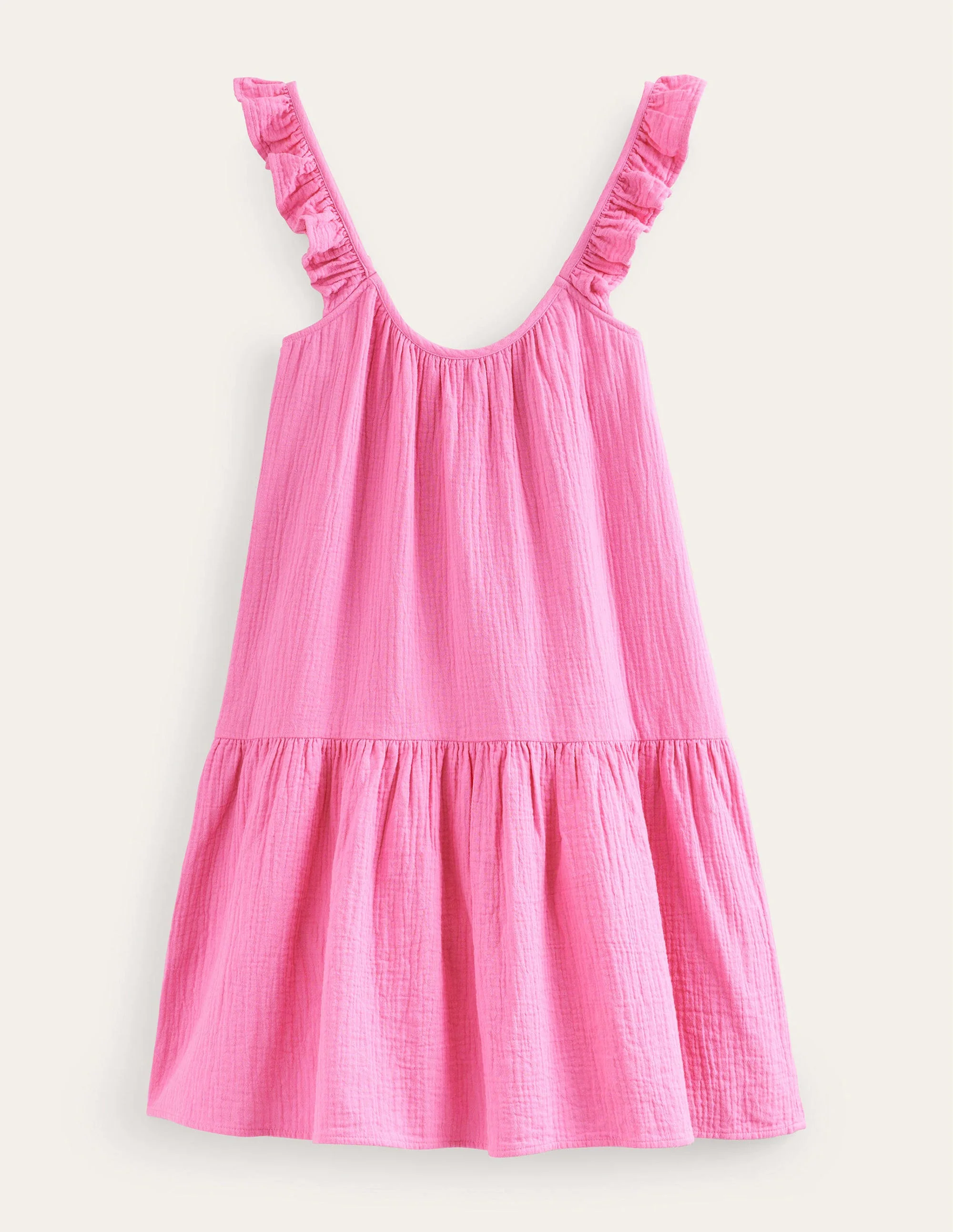 Strappy Cheesecloth Dress-Festival Pink - Image 5