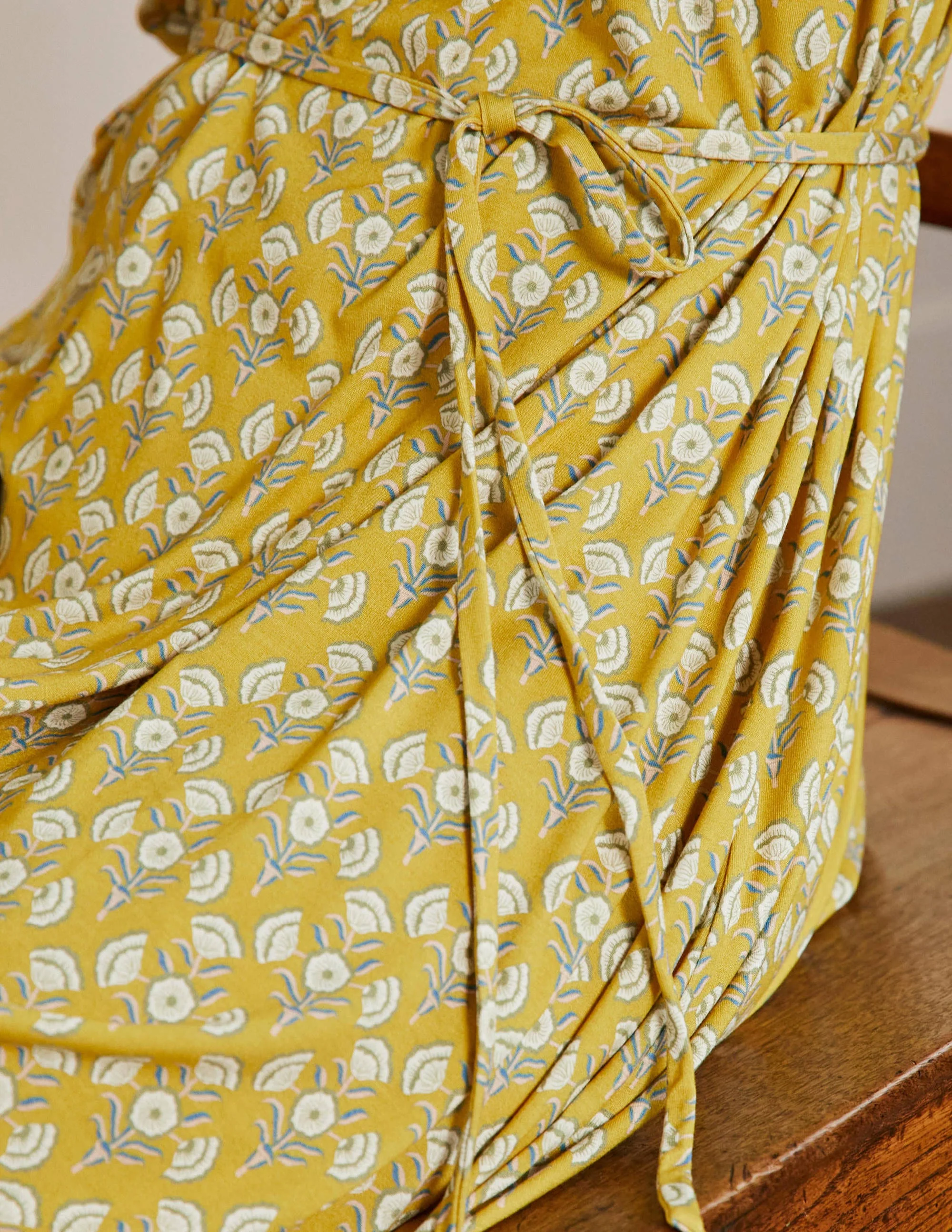 Strappy Jersey Dress-Olive Oil, Poppy Geo - Image 2