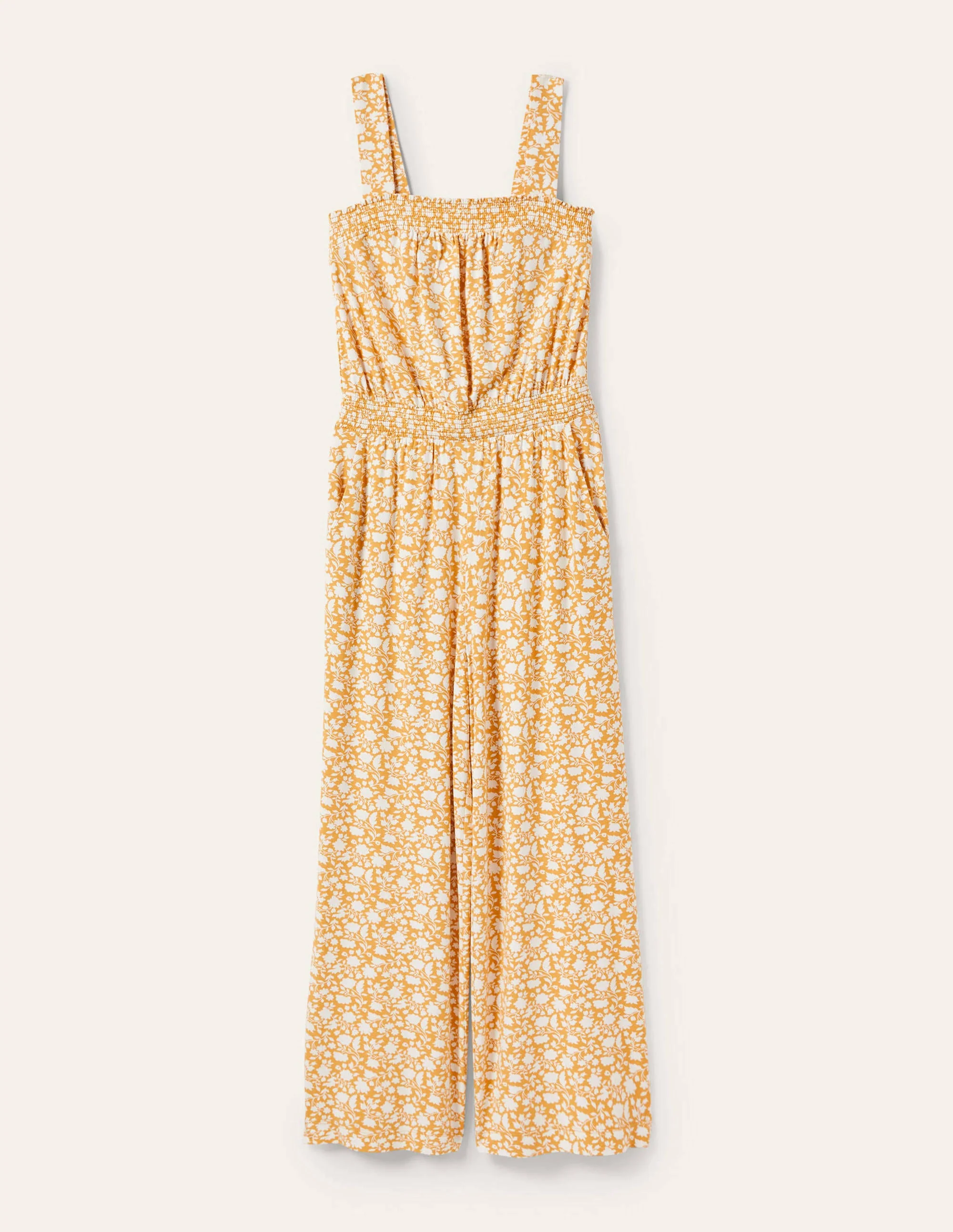 Strappy Jersey Jumpsuit-Butter, Botanic Silhouette - Image 5
