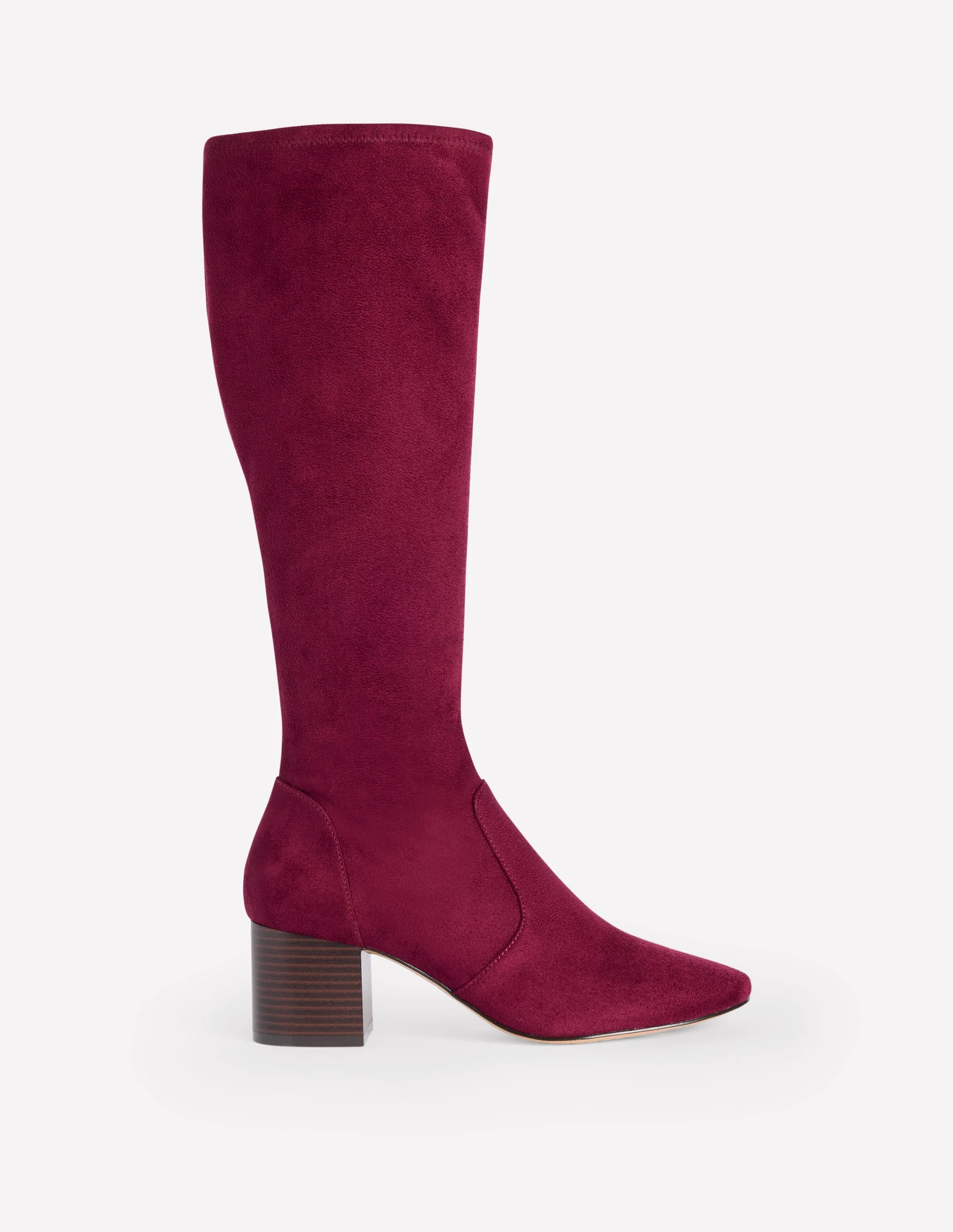 Stretch Knee Heel Boots-Oxblood - Image 2