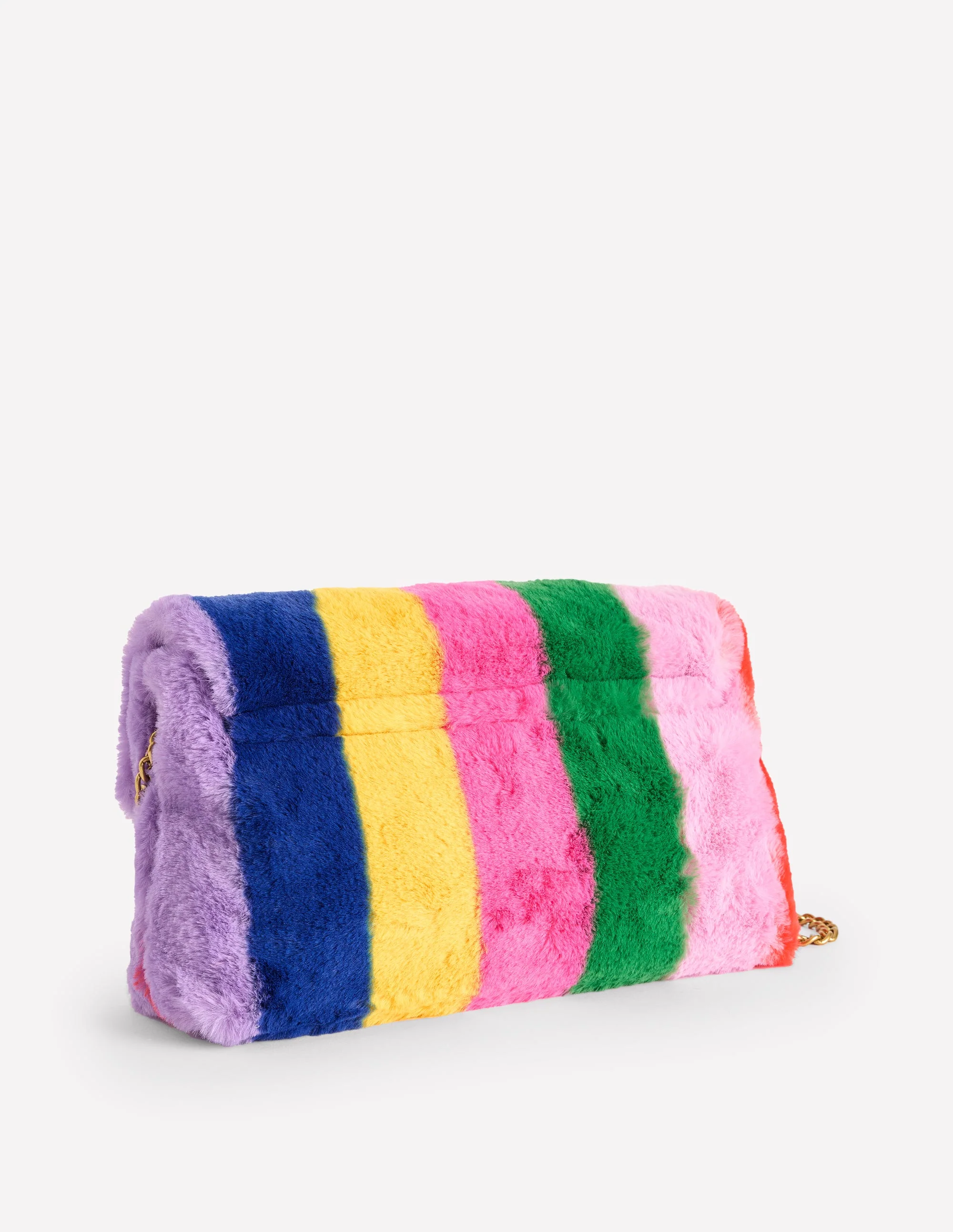 Stripe Faux Fur Bag-Multi - Image 3