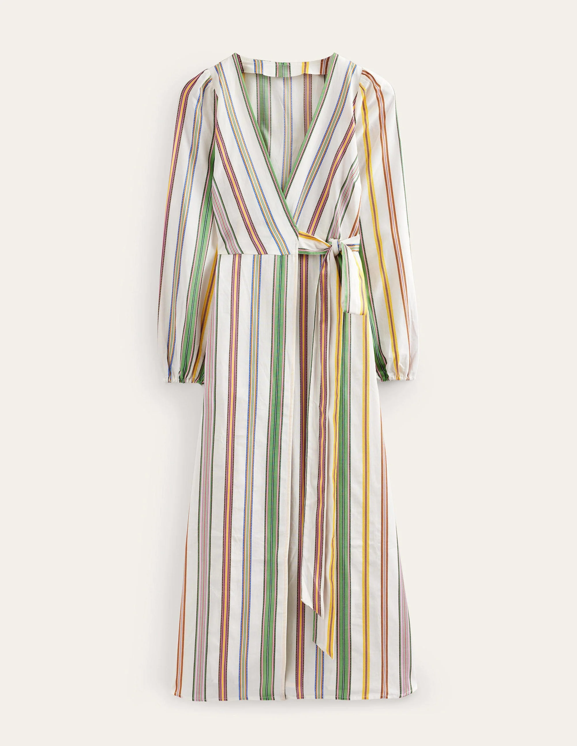 Stripe Maxi Wrap Dress-Multi, Stripe - Image 5