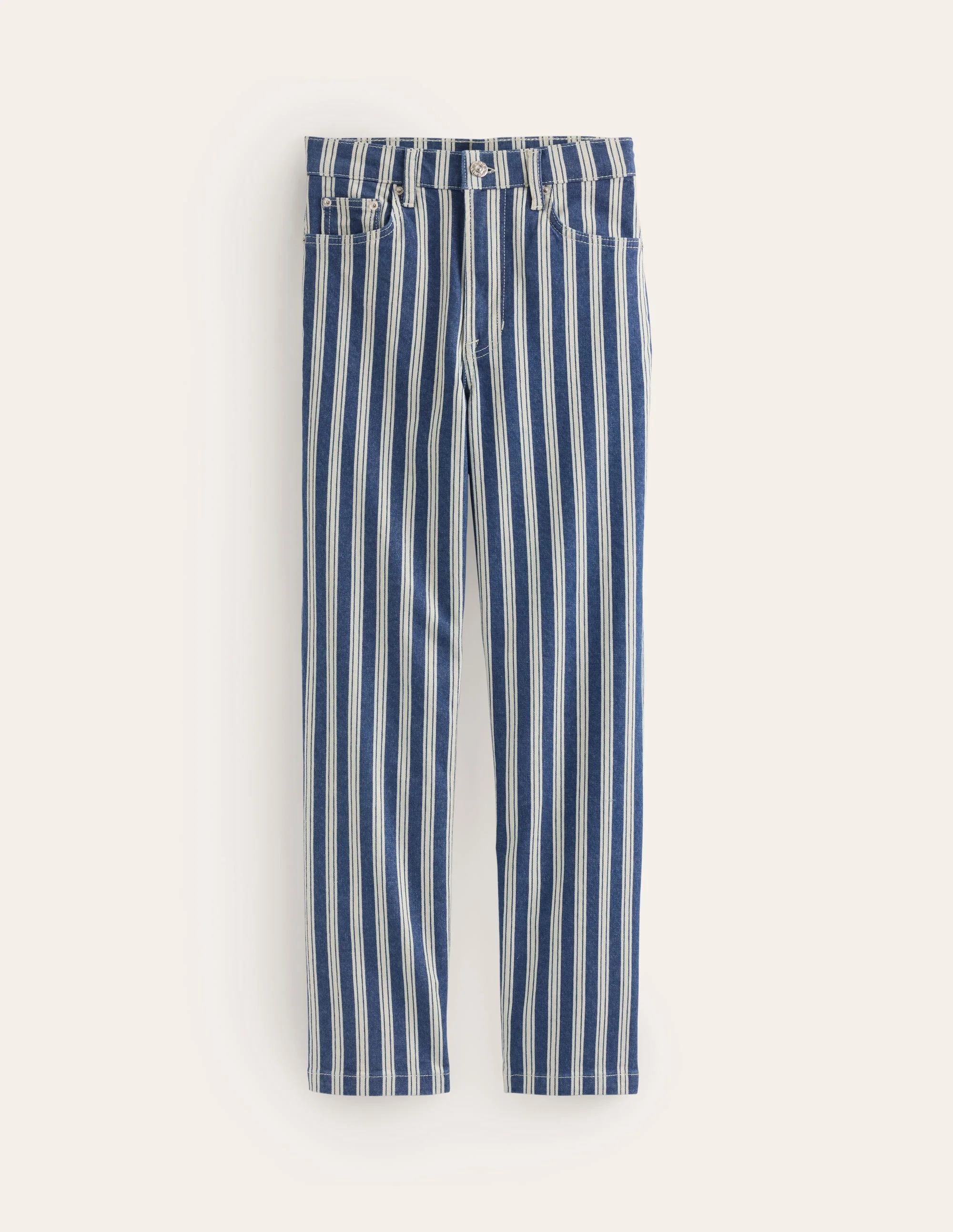 Striped Straight Jeans-Navy Stripe - Image 6