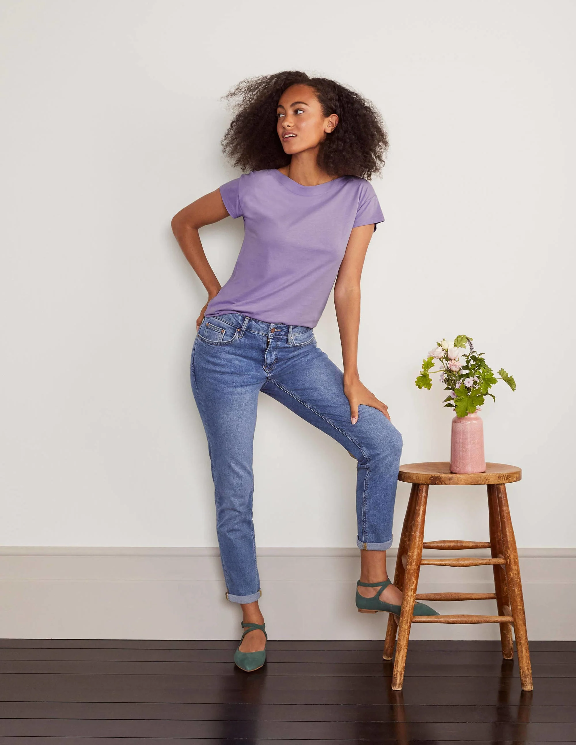 Supersoft Boat Neck T-Shirt-Cool Violet - Image 2